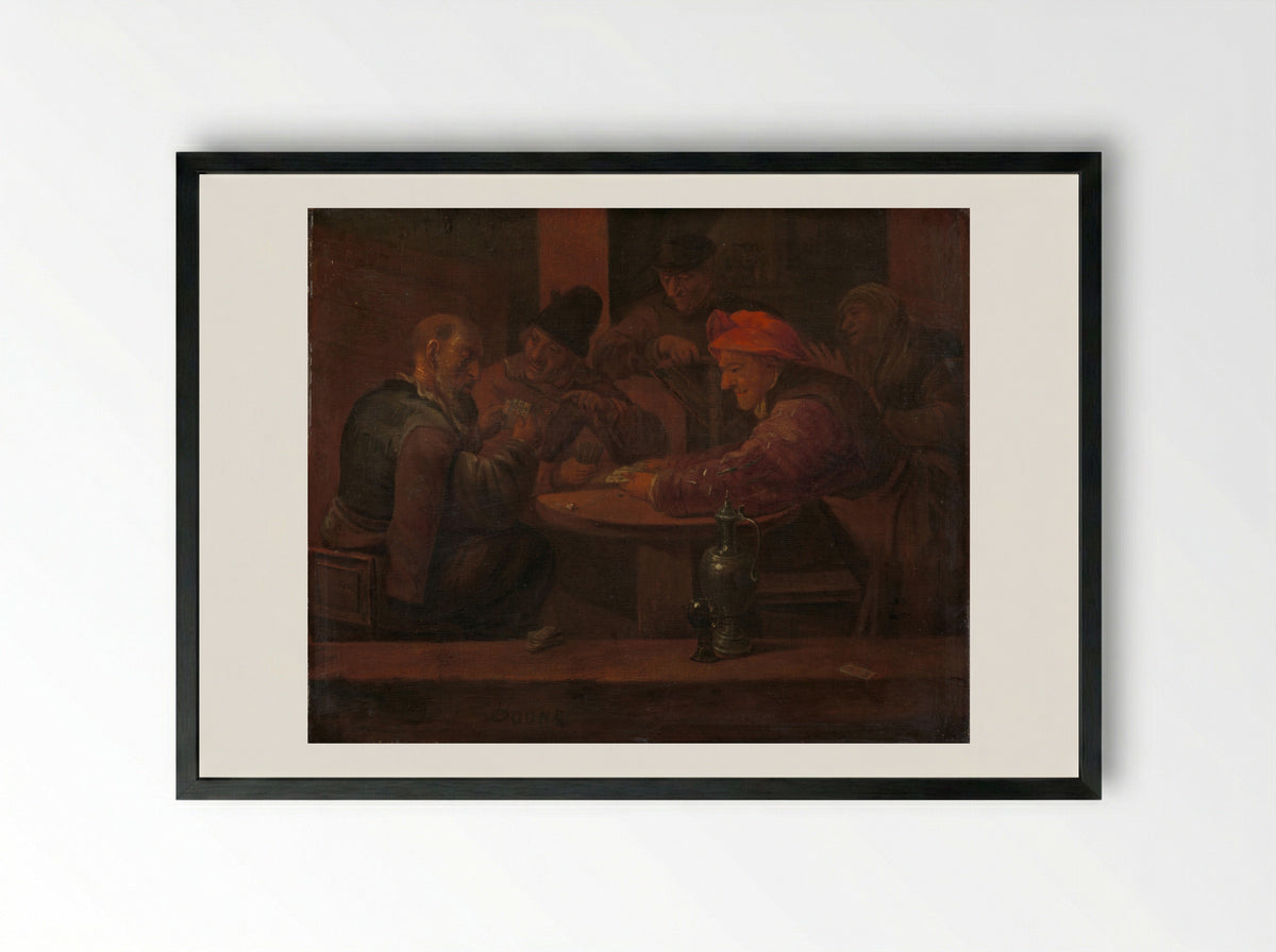 Kaartspelende mannen (Card Players) - Daniël Boone - Framed Print Black