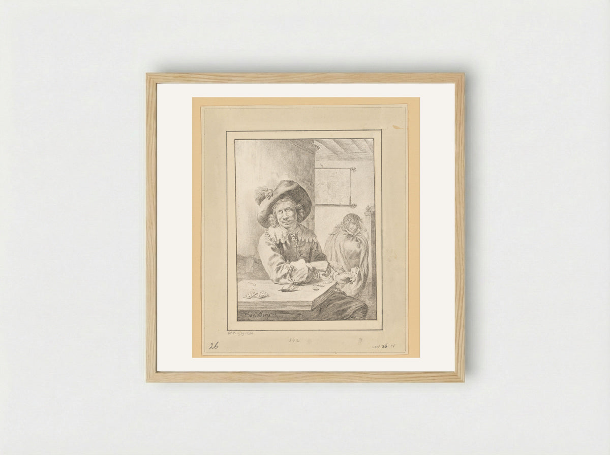 Kaartspelers - Cornelis Brouwer - Framed Print Wood