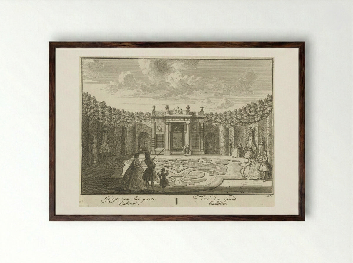 Kabinet in de tuin van Huis ter Meer te Maarssen - Hendrik de Leth - Framed Print Dark Wood