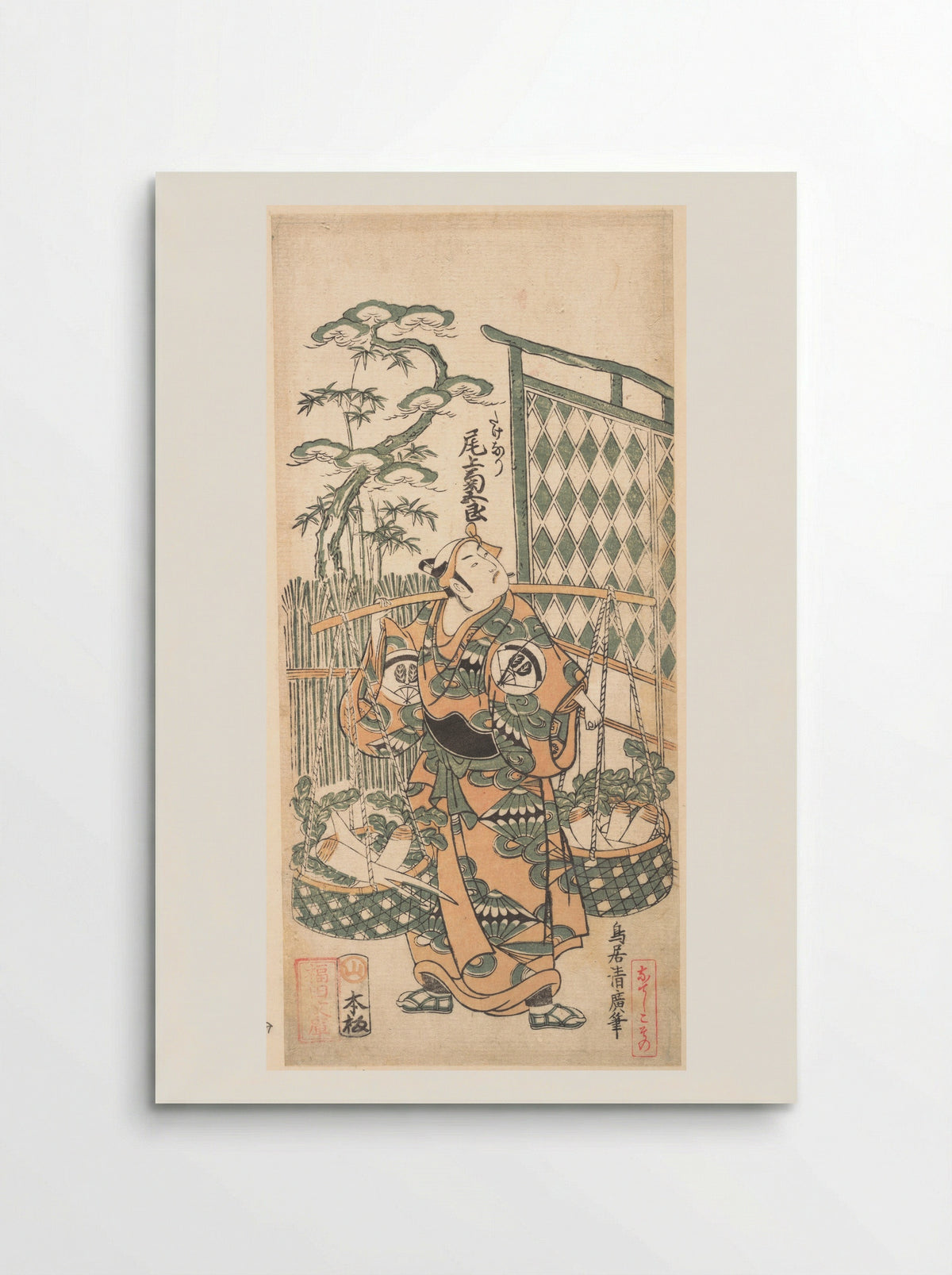 Kabuki Actor Onoe Kikugorō I in The Belle of Asakusa Temple - Torii Kiyohiro - Poster