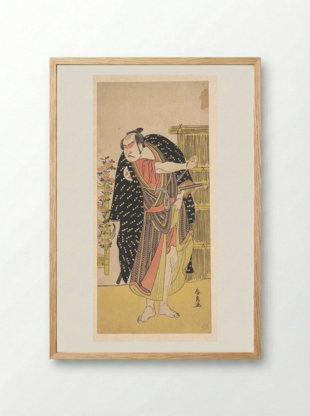 Kabuki Actor Ōtani Hiroji III - Katsukawa Shunsen - Framed Print Wood