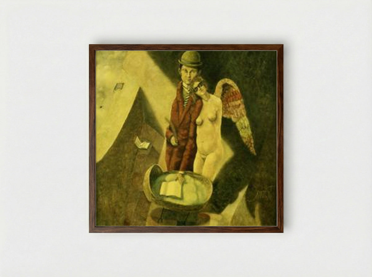 Kafka: Letters to Milena - Benjamin Cañas - Framed Print Dark Wood