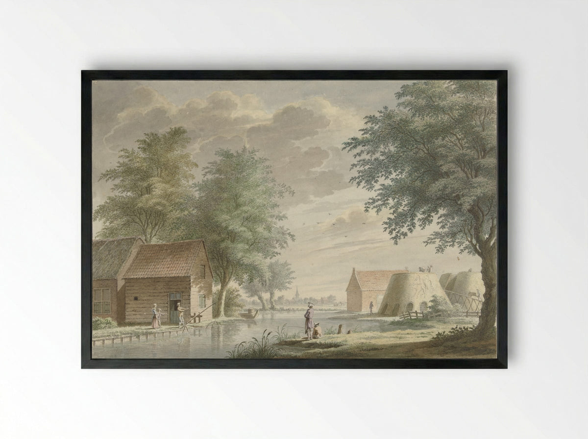 Kalkovens bij Hillegom - Gerard van Rossum - Framed Print Black