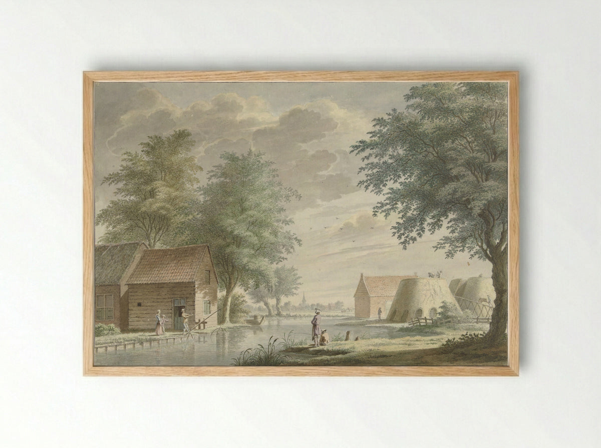 Kalkovens bij Hillegom - Gerard van Rossum - Framed Print Wood