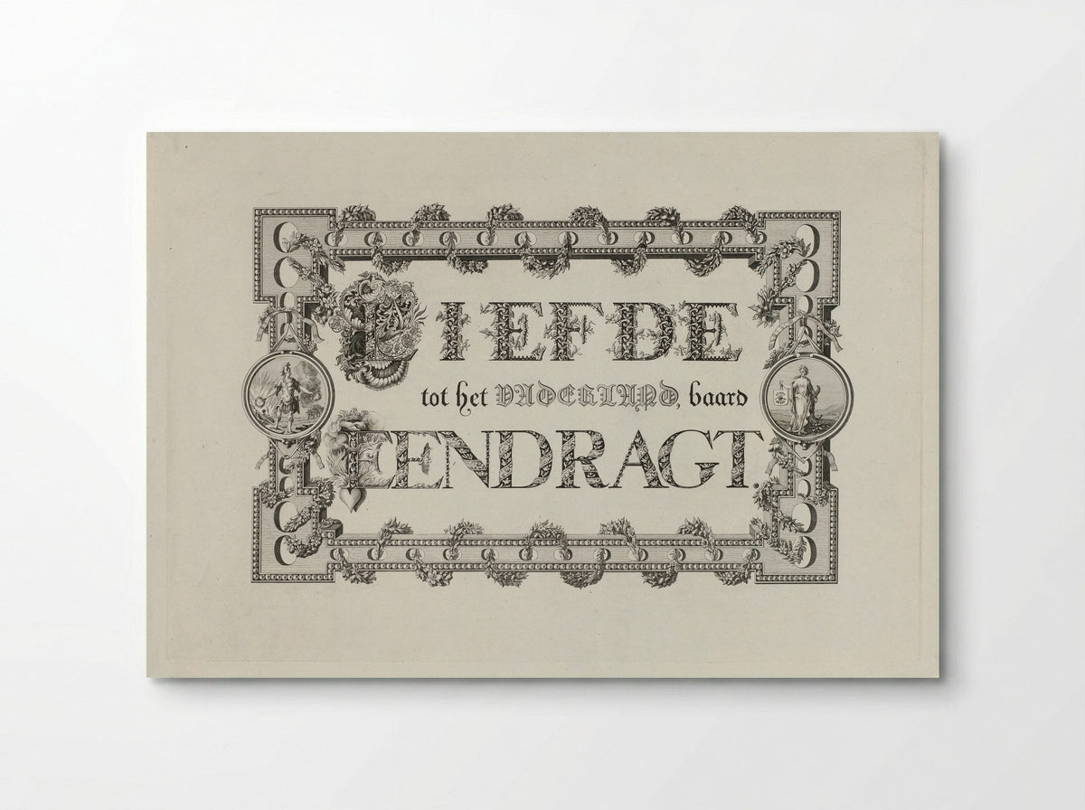 Kalligrafie op de eendracht van het land - Leonard Jozef Ferrier - Poster