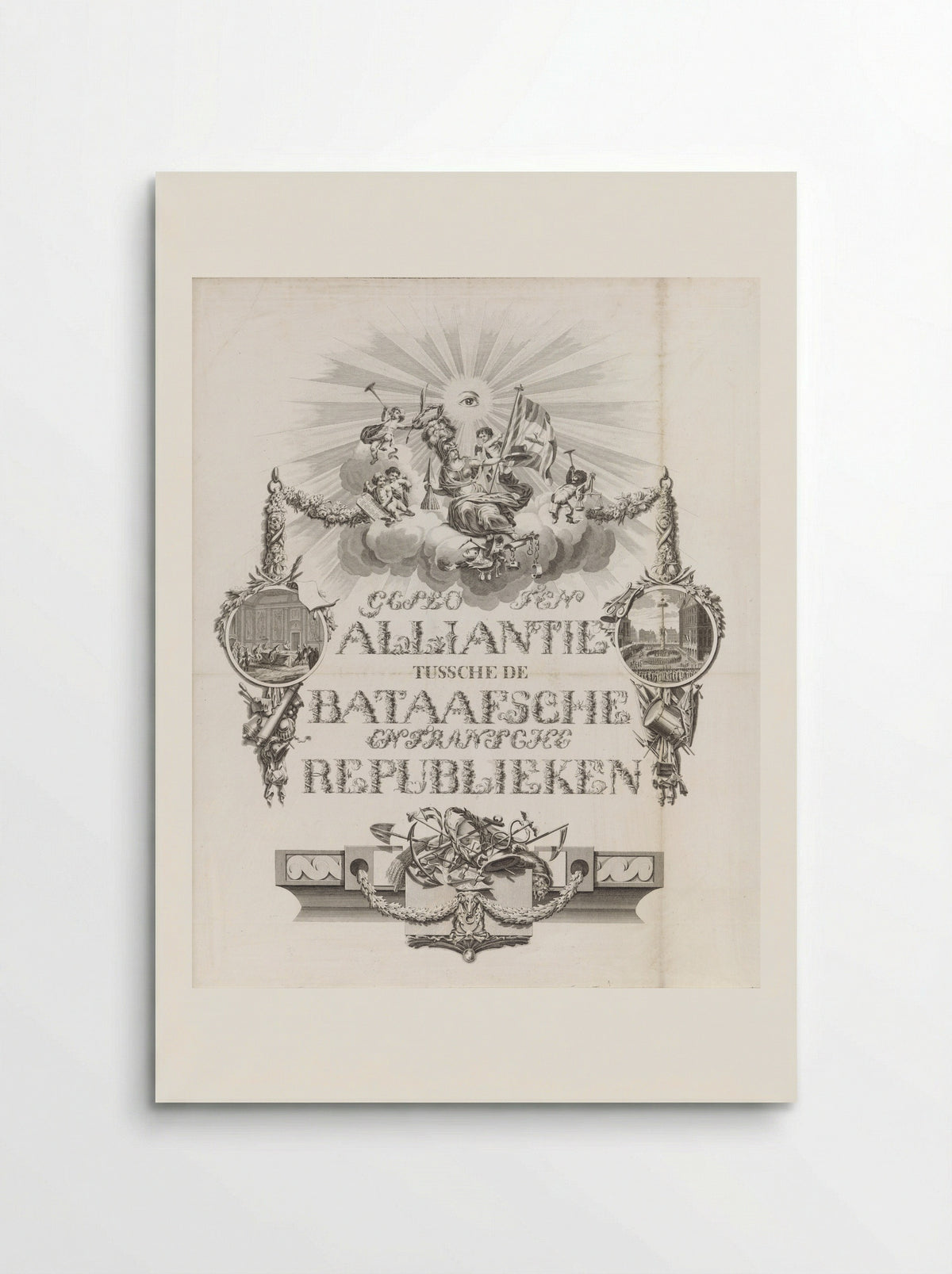 Kalligrafische allegorie op de Alliantie in 1795 - Jan Lucas van der Beek - Poster