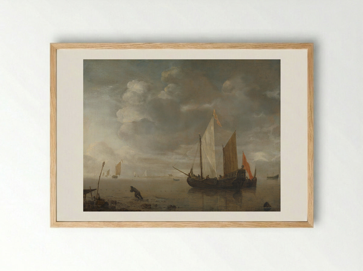 Kalme zee (Calm Sea) - Hendrick Jacobsz. Dubbels - Framed Print Wood