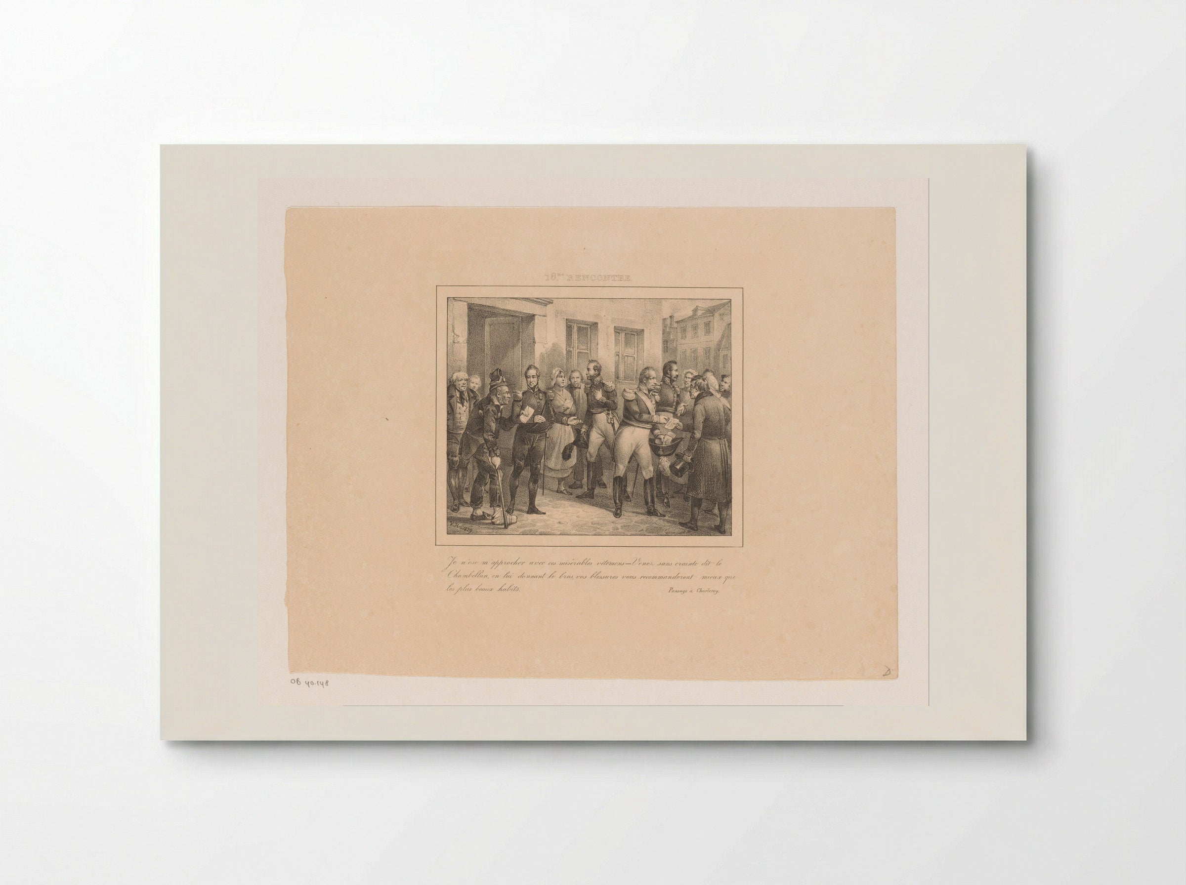 Kamerheer leidt een oorlogsveteraan naar koning Willem I - Jean Baptiste Ambroise Marcellin Jobard - Poster