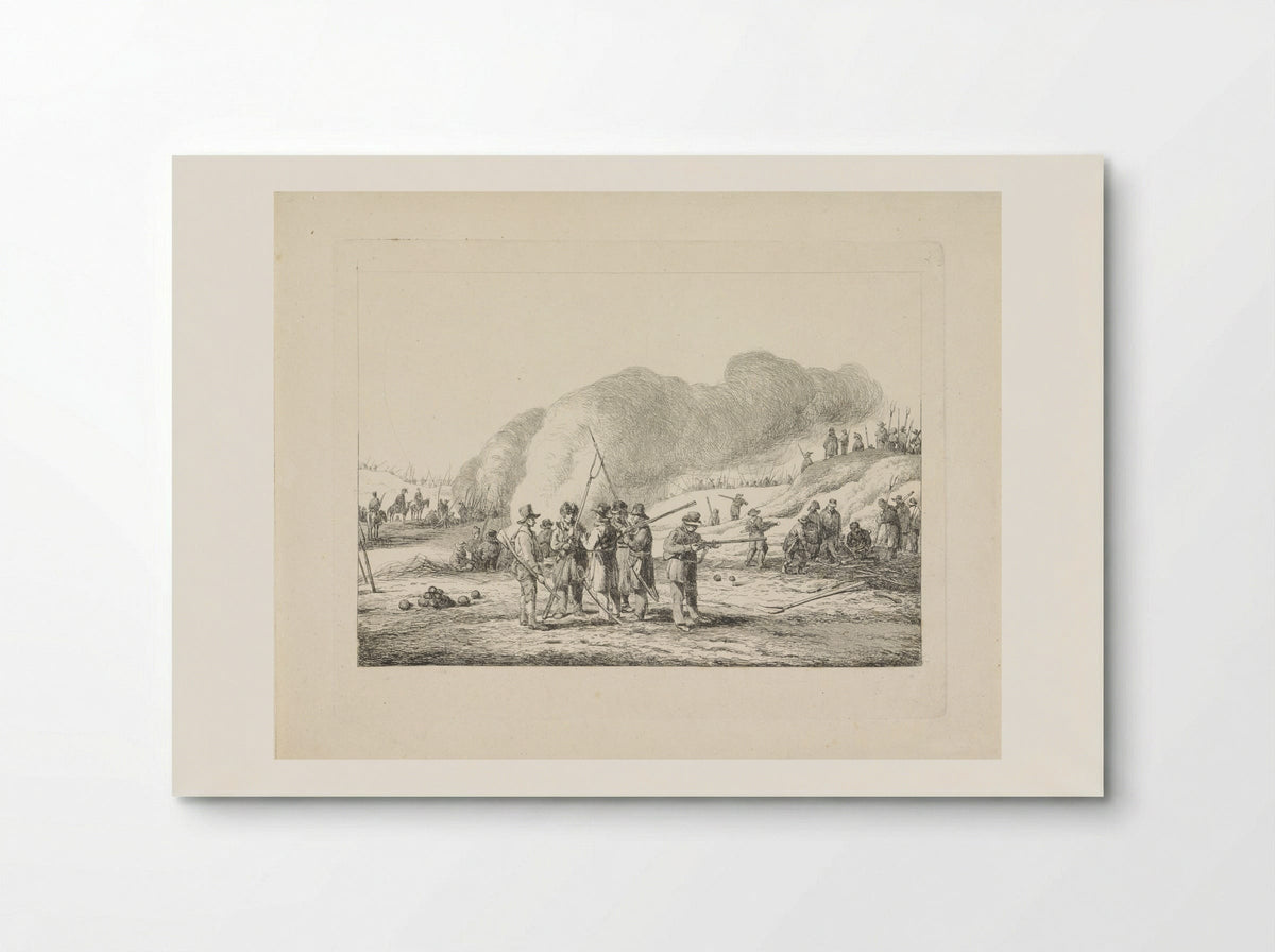 Kampement van burgers in duinen van Noord-Holland, 19 januari 1814 - Pieter Gerardus van Os - Poster