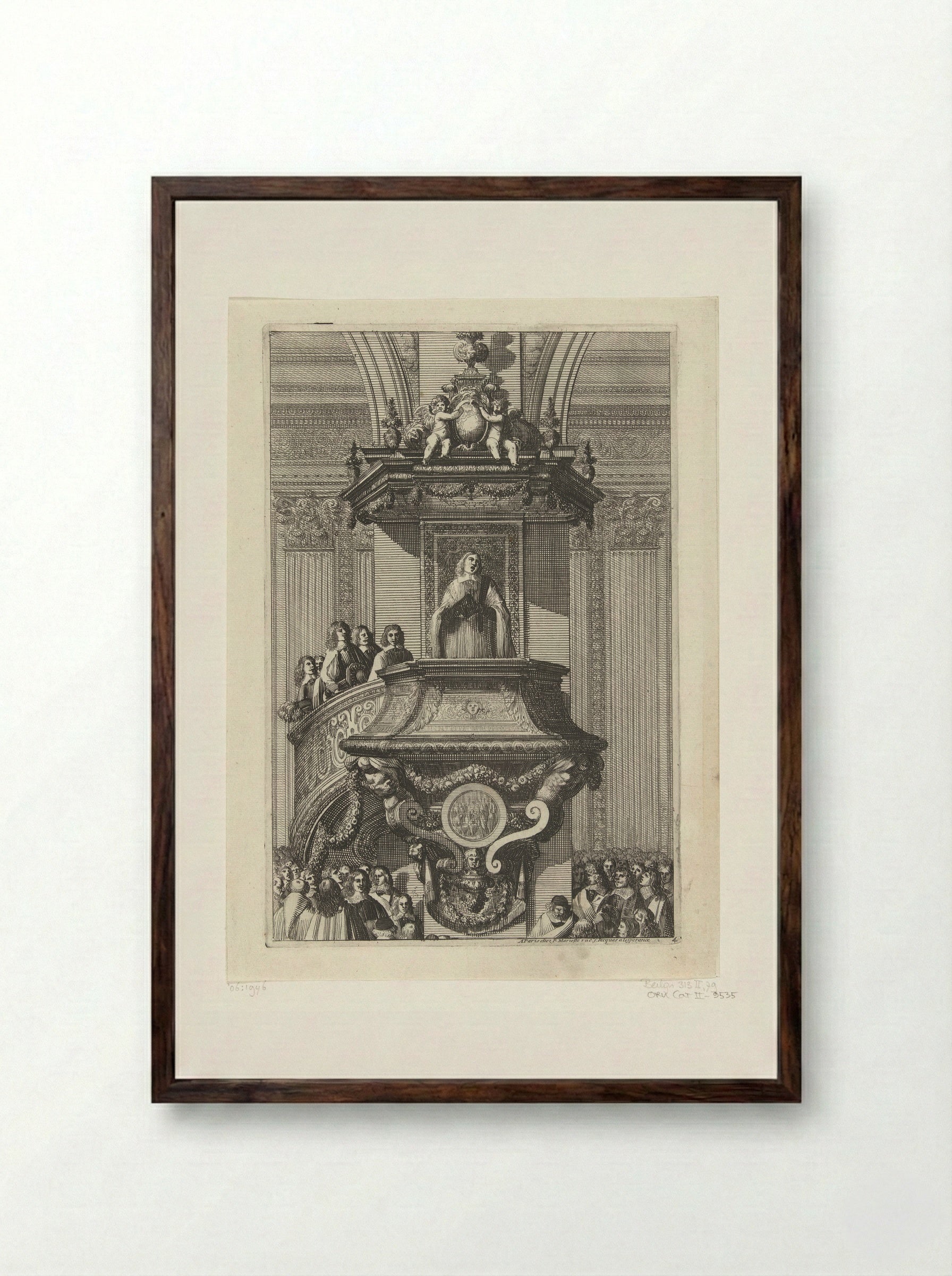 Kansel van voren gezien - Jean Lepautre - Framed Print Dark Wood