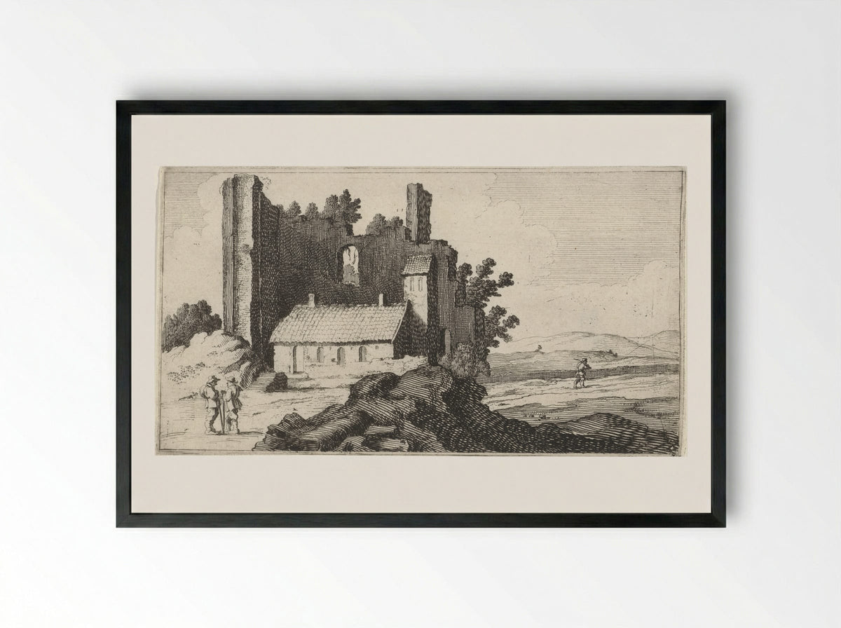 Kapel in een ruïne - Gillis van Scheyndel (I) - Framed Print Black