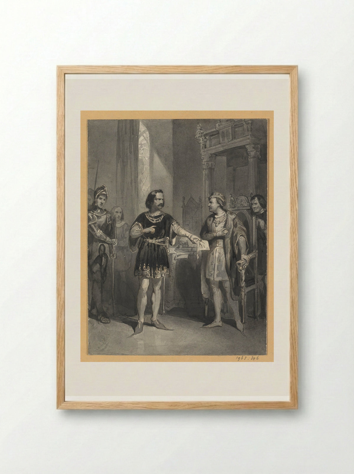 Karel de Stoute en Lodewijk XI te Péronne - Johann Wilhelm Kaiser (I) - Framed Print Wood