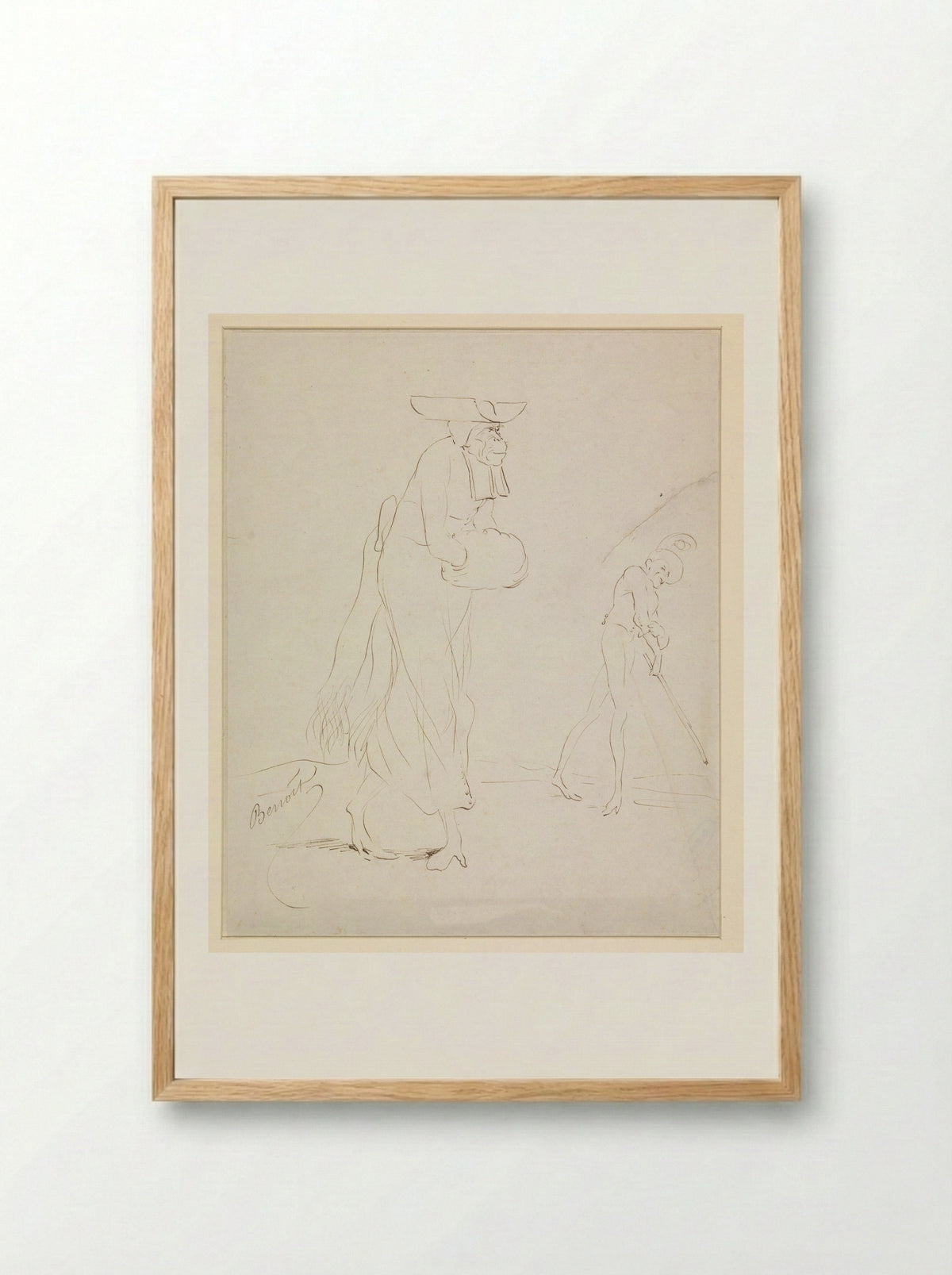 Karikatuur van een geestelijke - Clément Benoit - Framed Print Wood