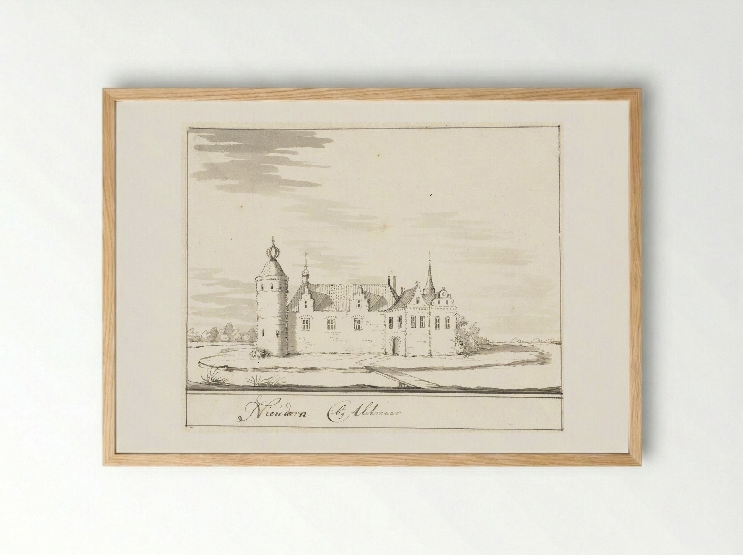 Kasteel Nieudoorn bij Alkmaar - Jacobus Stellingwerff - Framed Print Wood