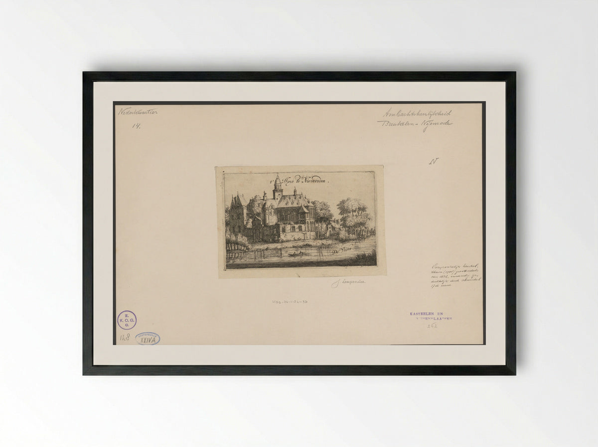Kasteel Nijenrode aan de Vecht - Johannes Leupenius - Framed Print Black