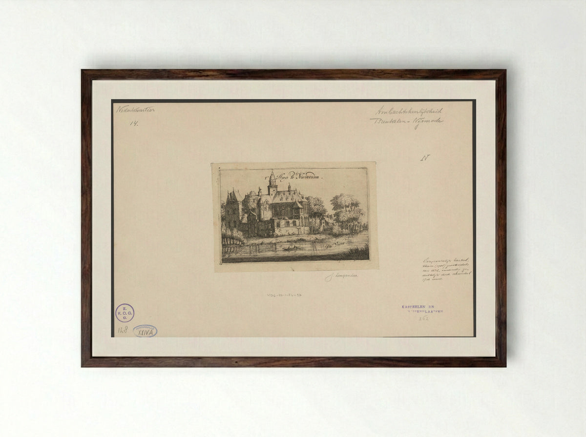 Kasteel Nijenrode aan de Vecht - Johannes Leupenius - Framed Print Dark Wood