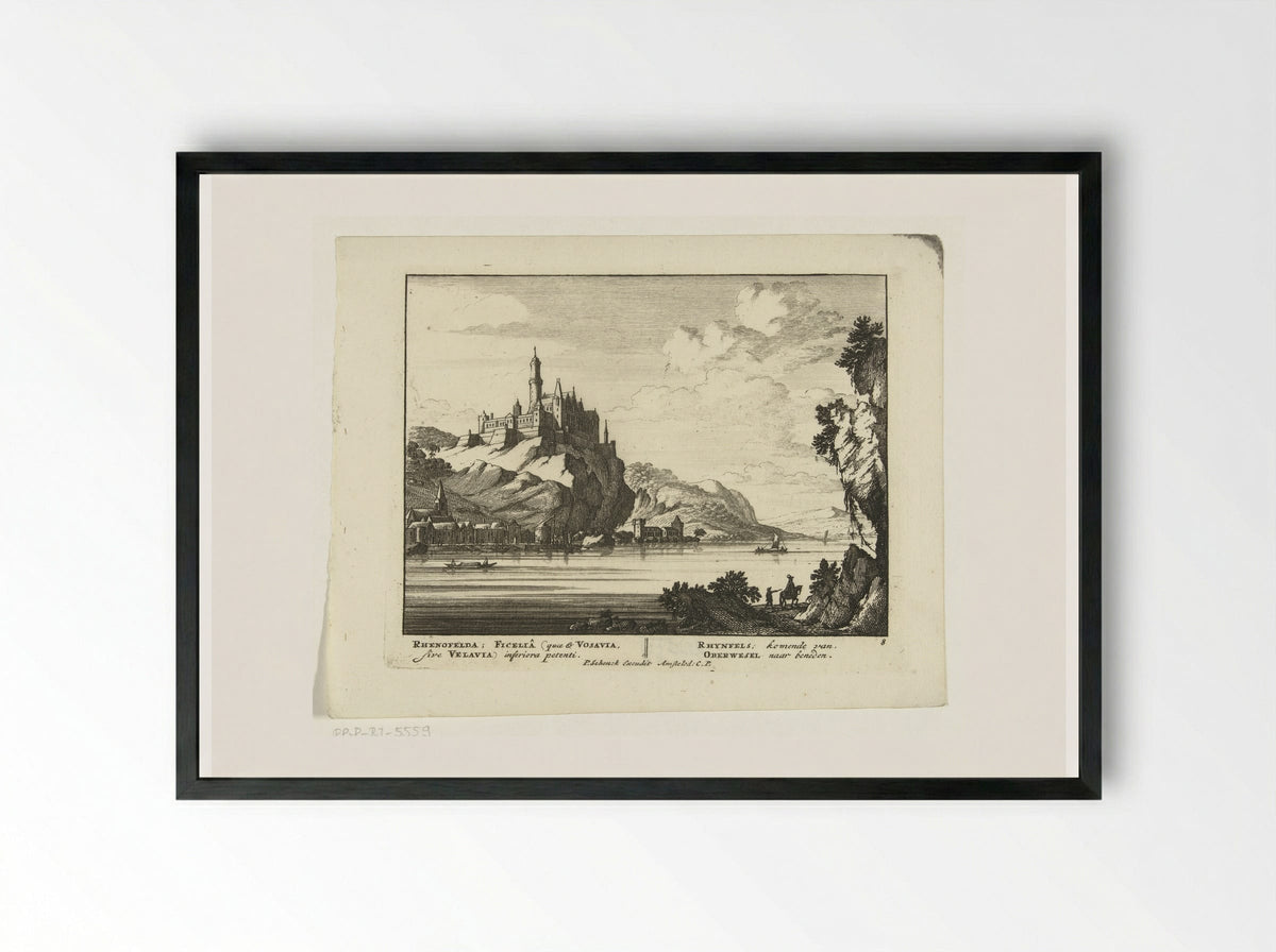 Kasteel Rheinfels aan de Rijn - Jan van Call (I) - Framed Print Black