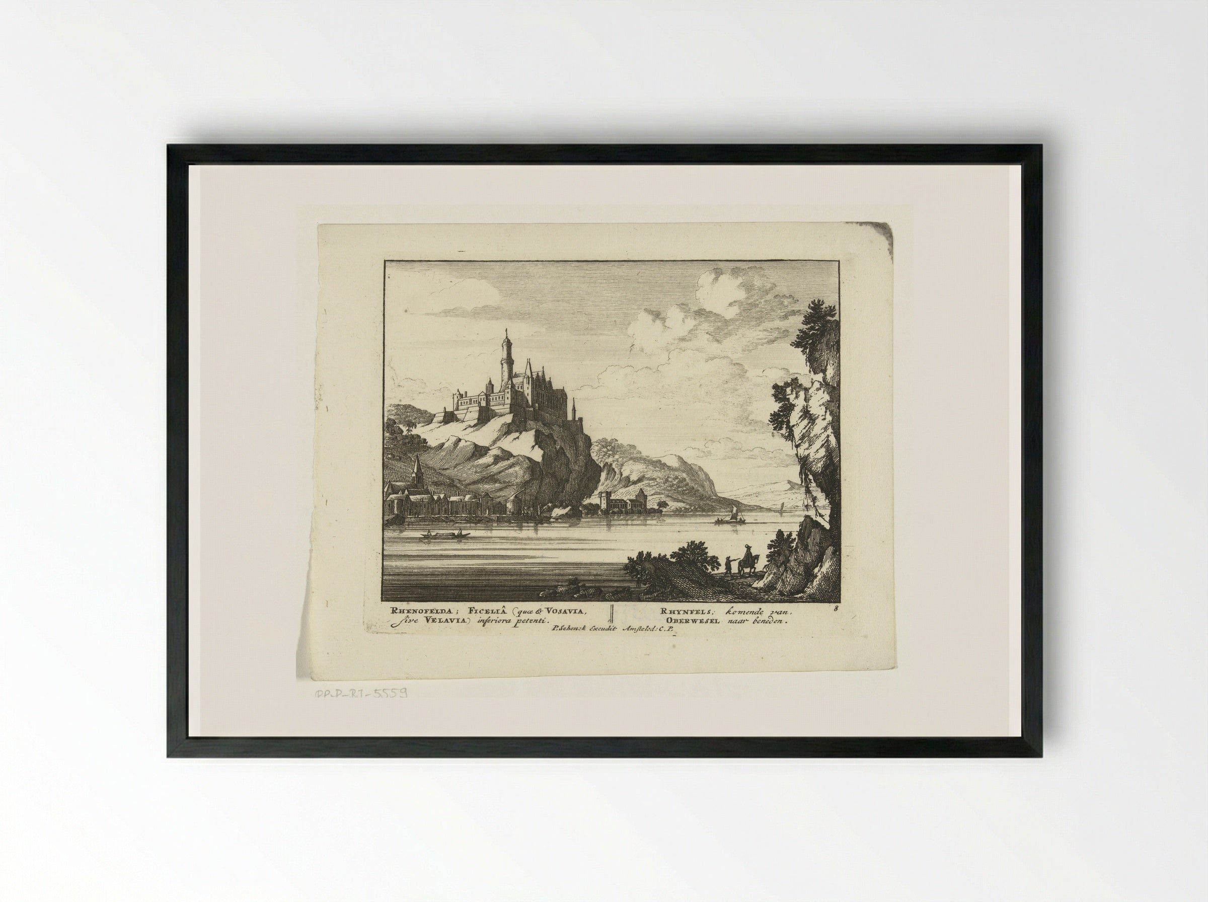 Kasteel Rheinfels aan de Rijn - Jan van Call (I) - Framed Print Black