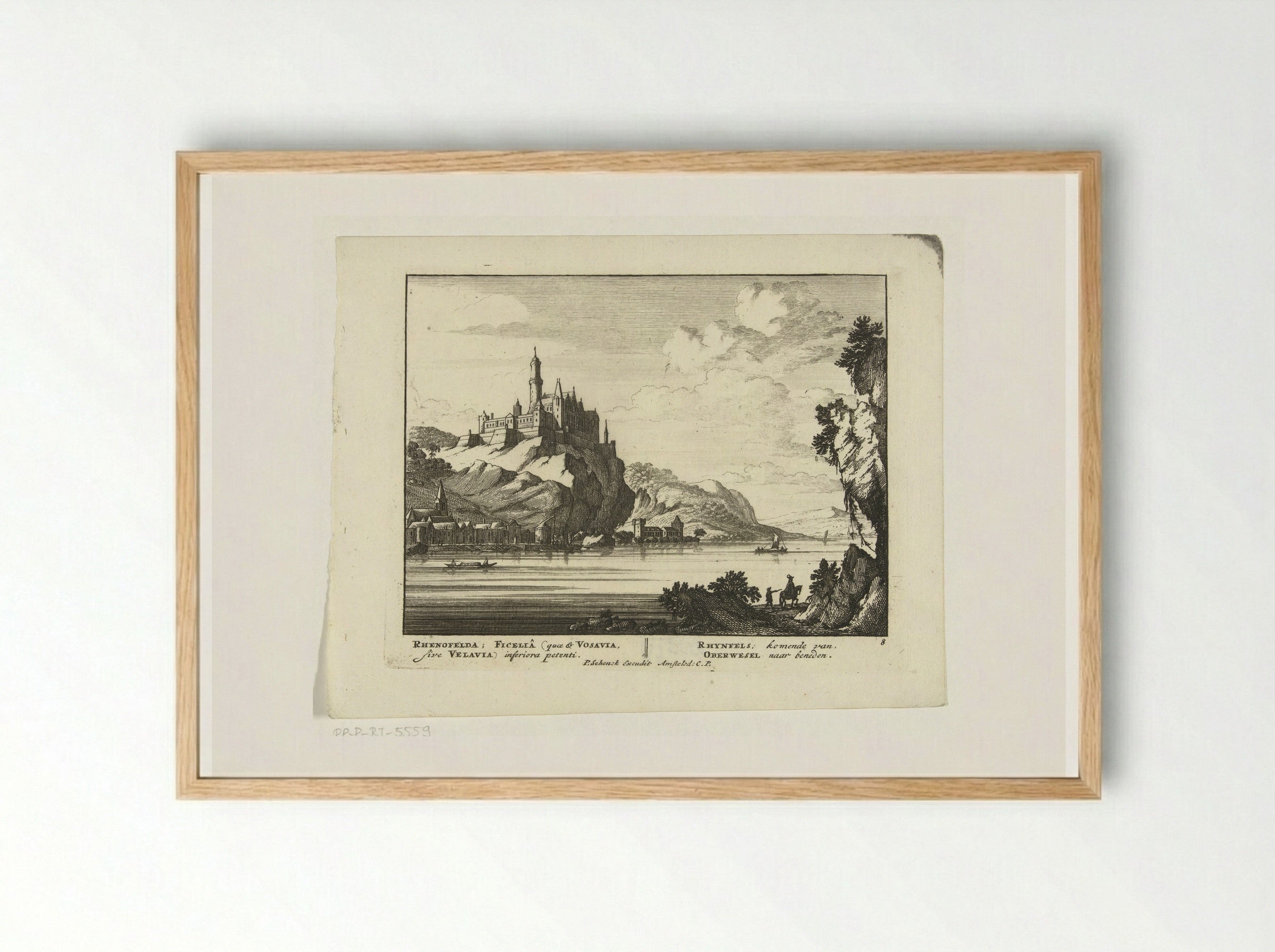 Kasteel Rheinfels aan de Rijn - Jan van Call (I) - Framed Print Wood