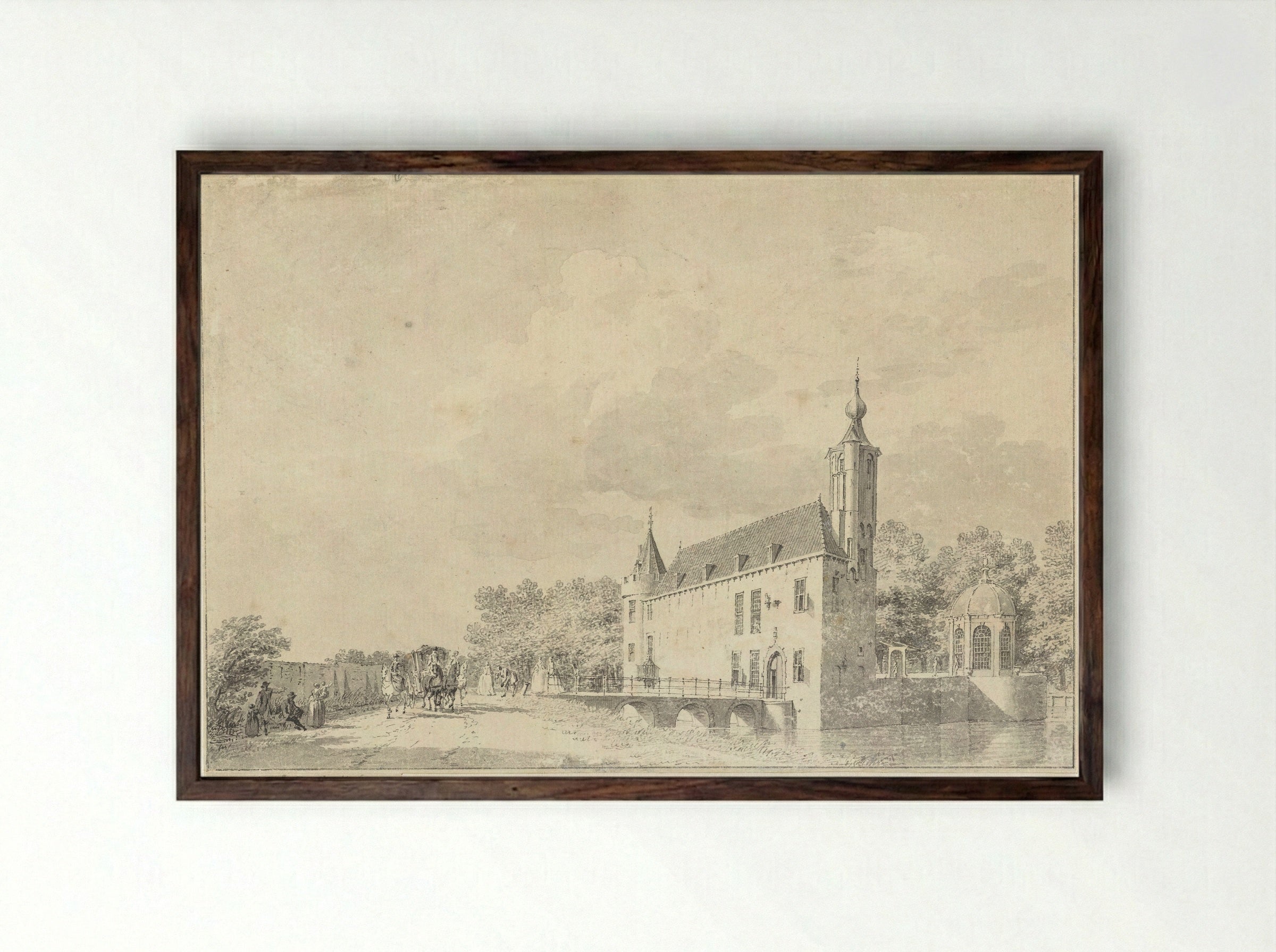 Kasteel St.-Aldegonde te West-Souburg - Cornelis Pronk - Framed Print Dark Wood