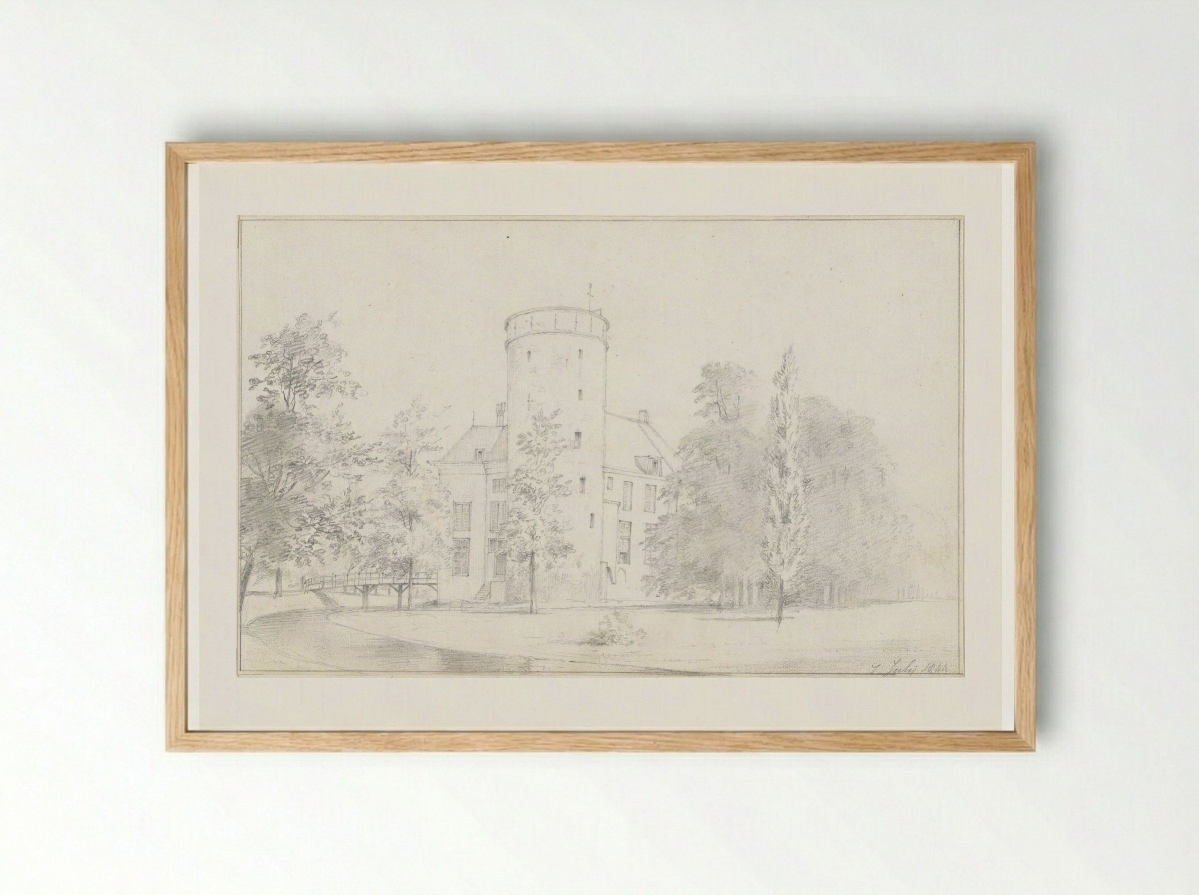 Kasteel Sterkenburg bij Driebergen - Hendrik Abraham Klinkhamer - Framed Print Wood