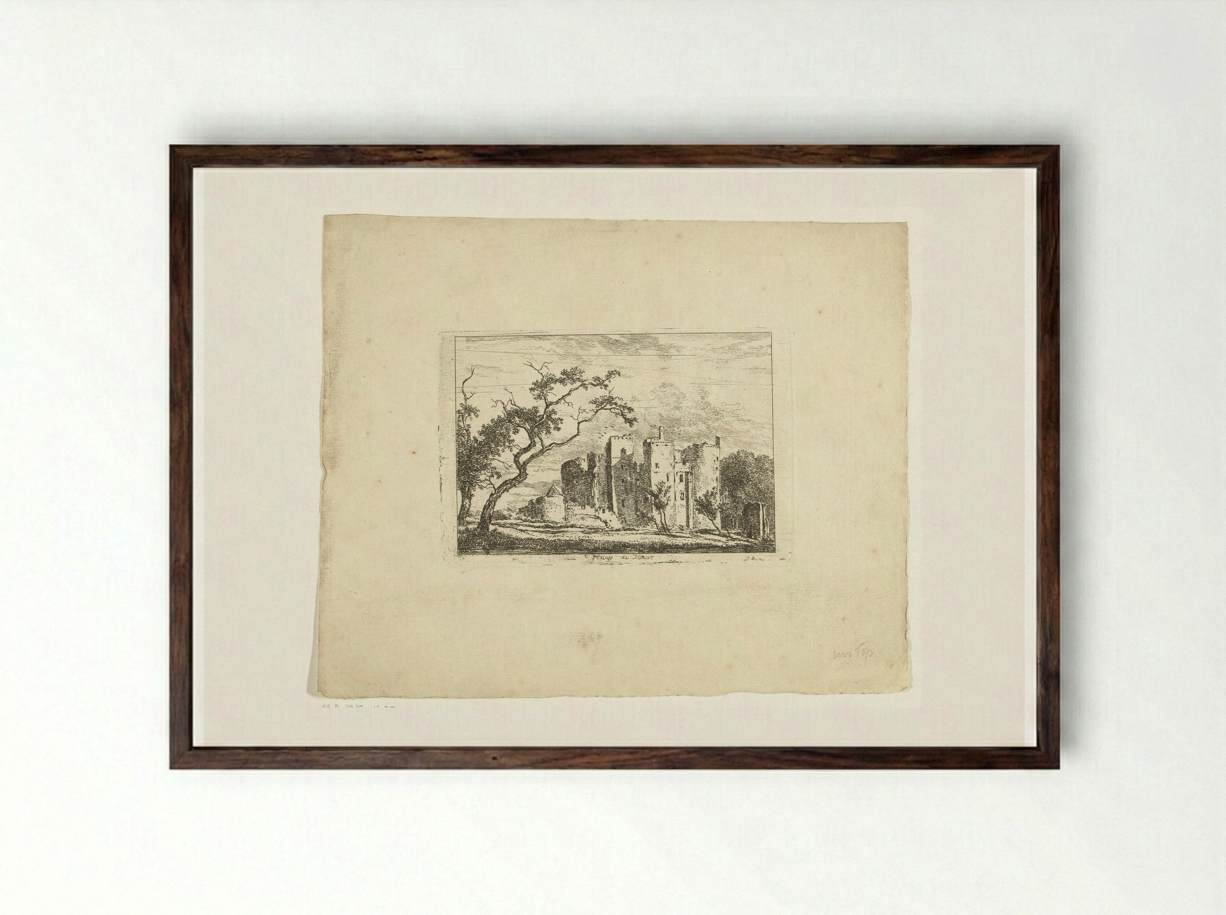 Kasteel de Haar - Hermanus van Brussel - Framed Print Dark Wood