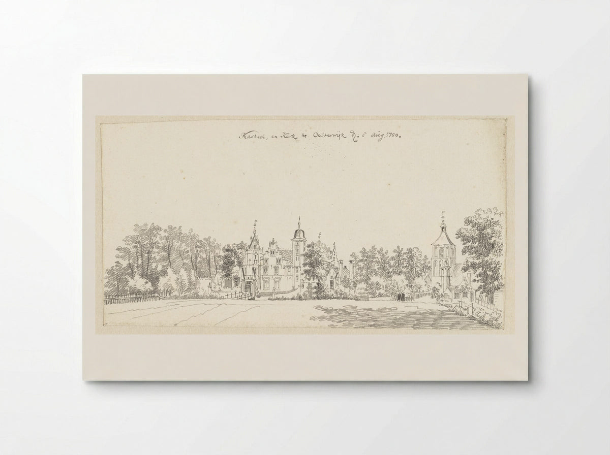 Kasteel en kerk te Oosterwijk, bij Heukelum - Jan de Beijer - Poster