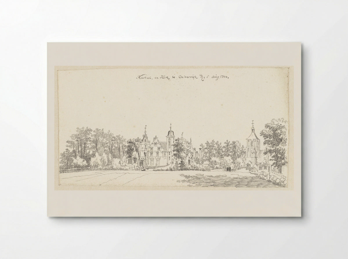 Kasteel en kerk te Oosterwijk, bij Heukelum - Jan de Beijer - Poster