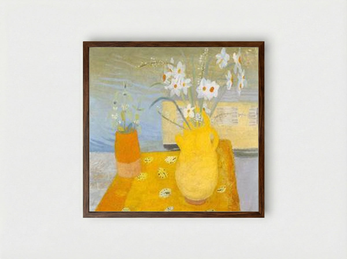 Kate's Flowers - Winifred Nicholson - Framed Print Dark Wood