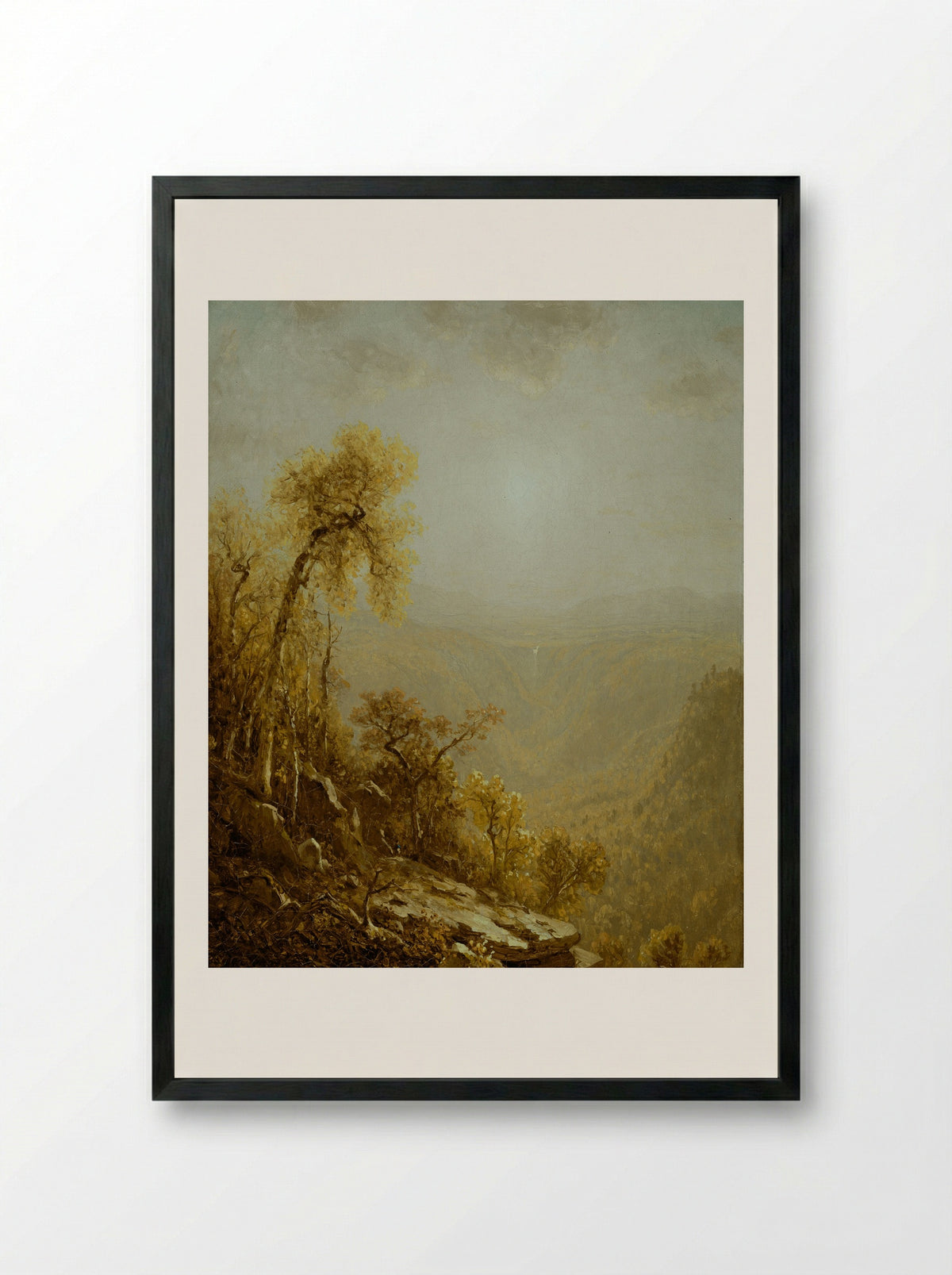 Kauterskill Clove, Catskill Mountains - Sanford Robinson Gifford - Framed Print Black