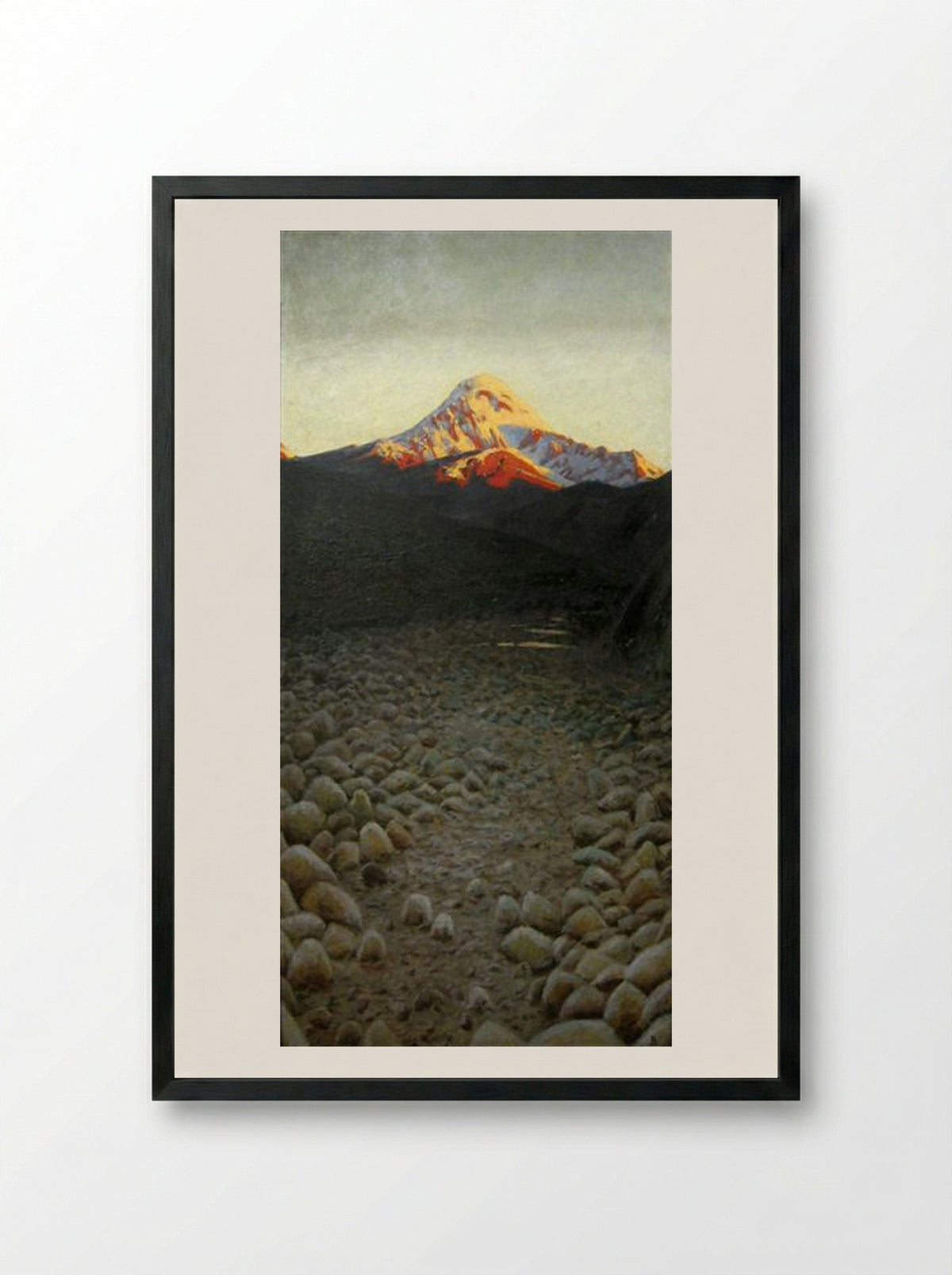 Kazbek - Vasily Vereshchagin - Framed Print Black