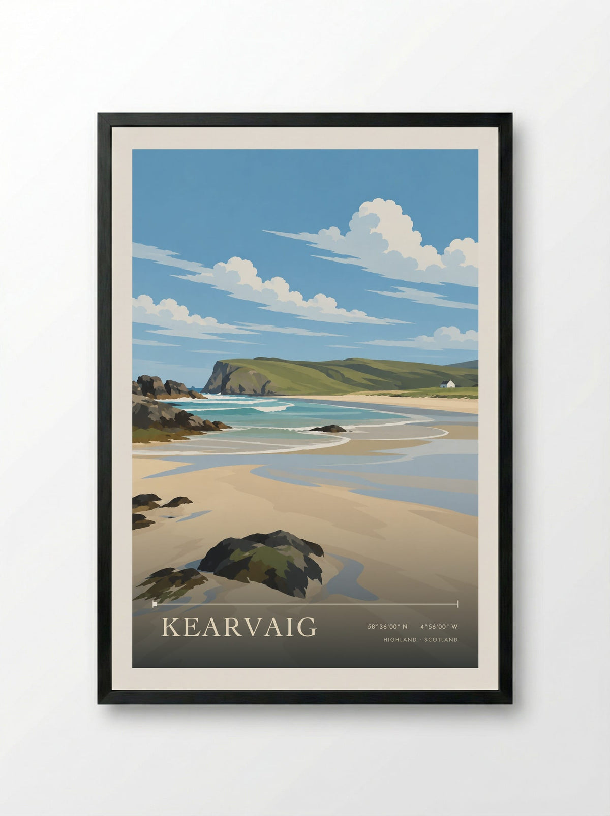 Kearvaig, Highland | Travel Poster - Framed Print Black