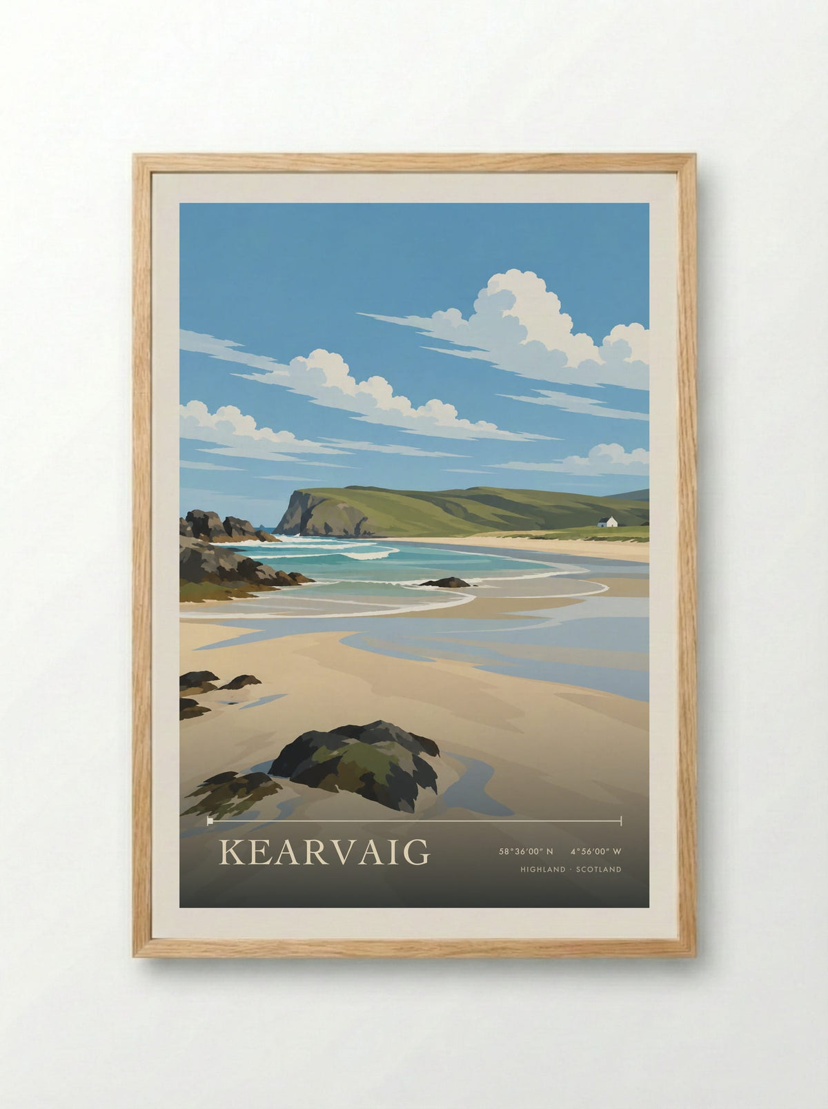 Kearvaig, Highland | Travel Poster - Framed Print Wood
