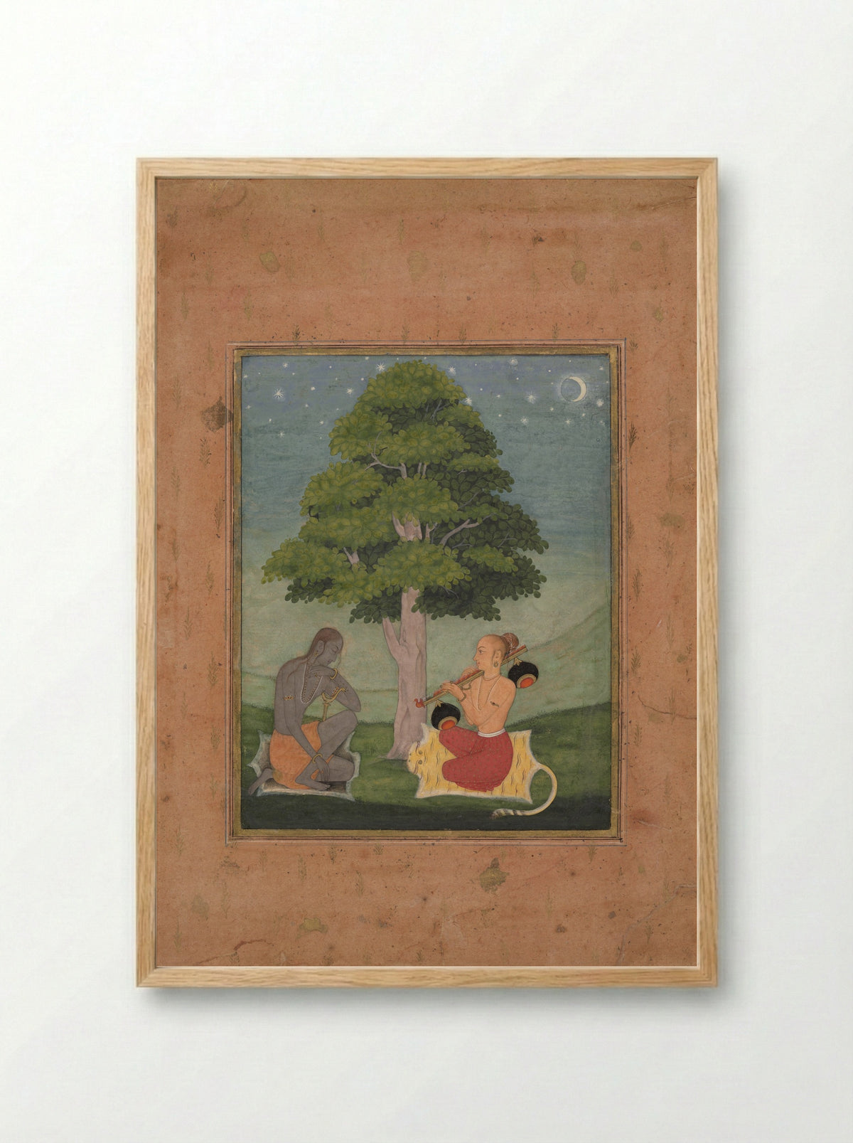 Kedar Ragini: Folio from a Ragamala series - Ruknuddin - Framed Print Wood