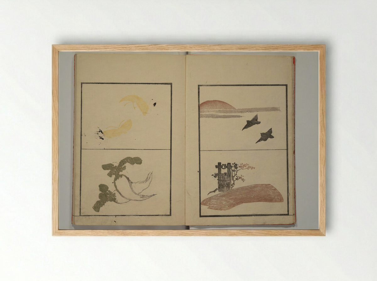 Keisai Soga (Various Pictures by Keisai), Vol. 1 - Kuwagata Keisai - Framed Print Wood