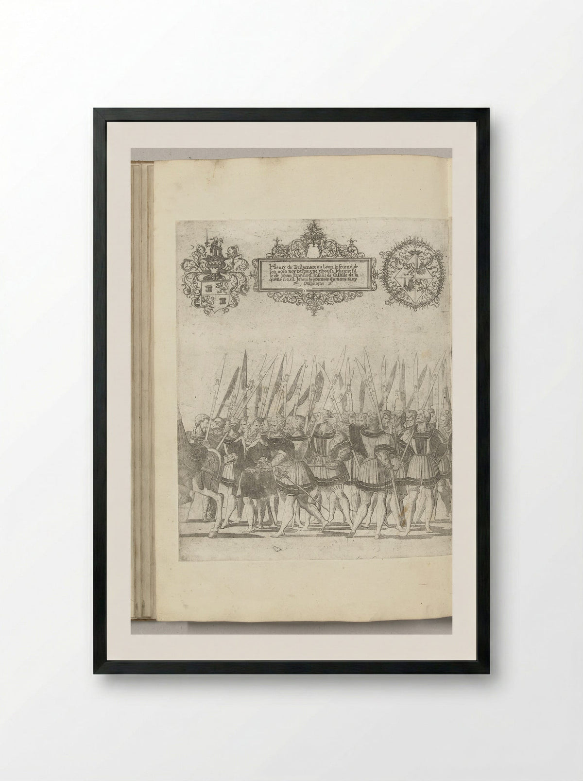 Keizerlijke garde, plaat DD - Nicolaas Hogenberg - Framed Print Black