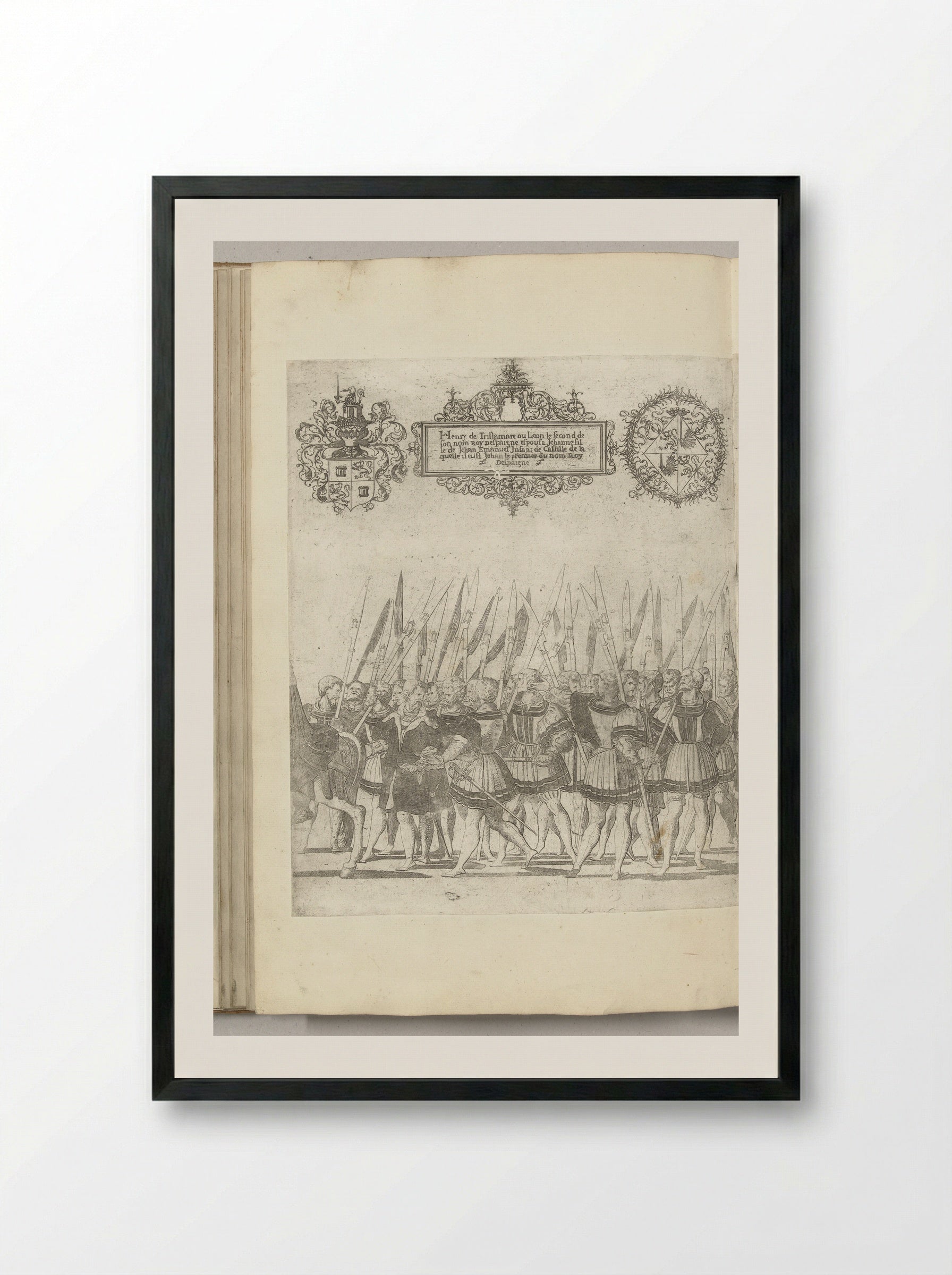 Keizerlijke garde, plaat DD - Nicolaas Hogenberg - Framed Print Black