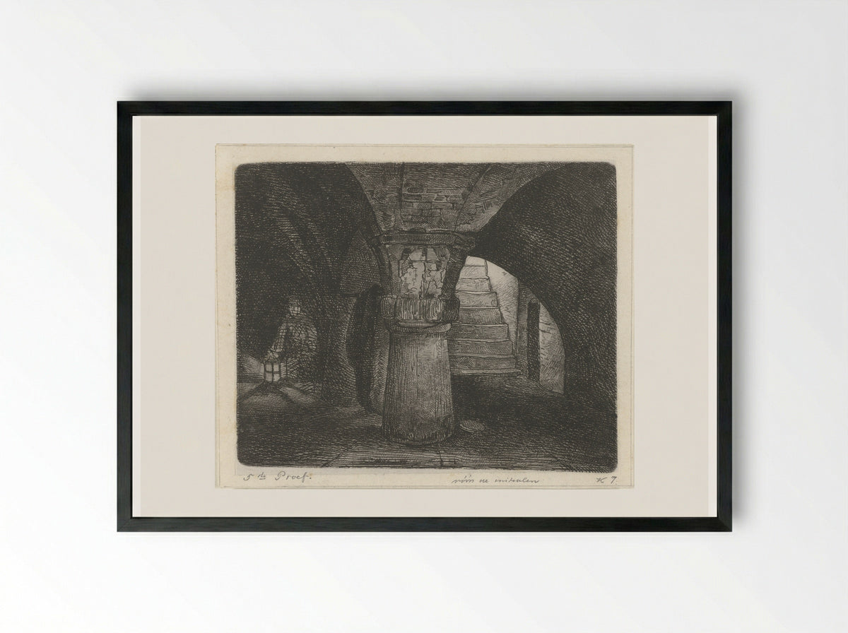 Keldergewelf (Cellar Vault) - Jacobus Ludovicus Cornet - Framed Print Black