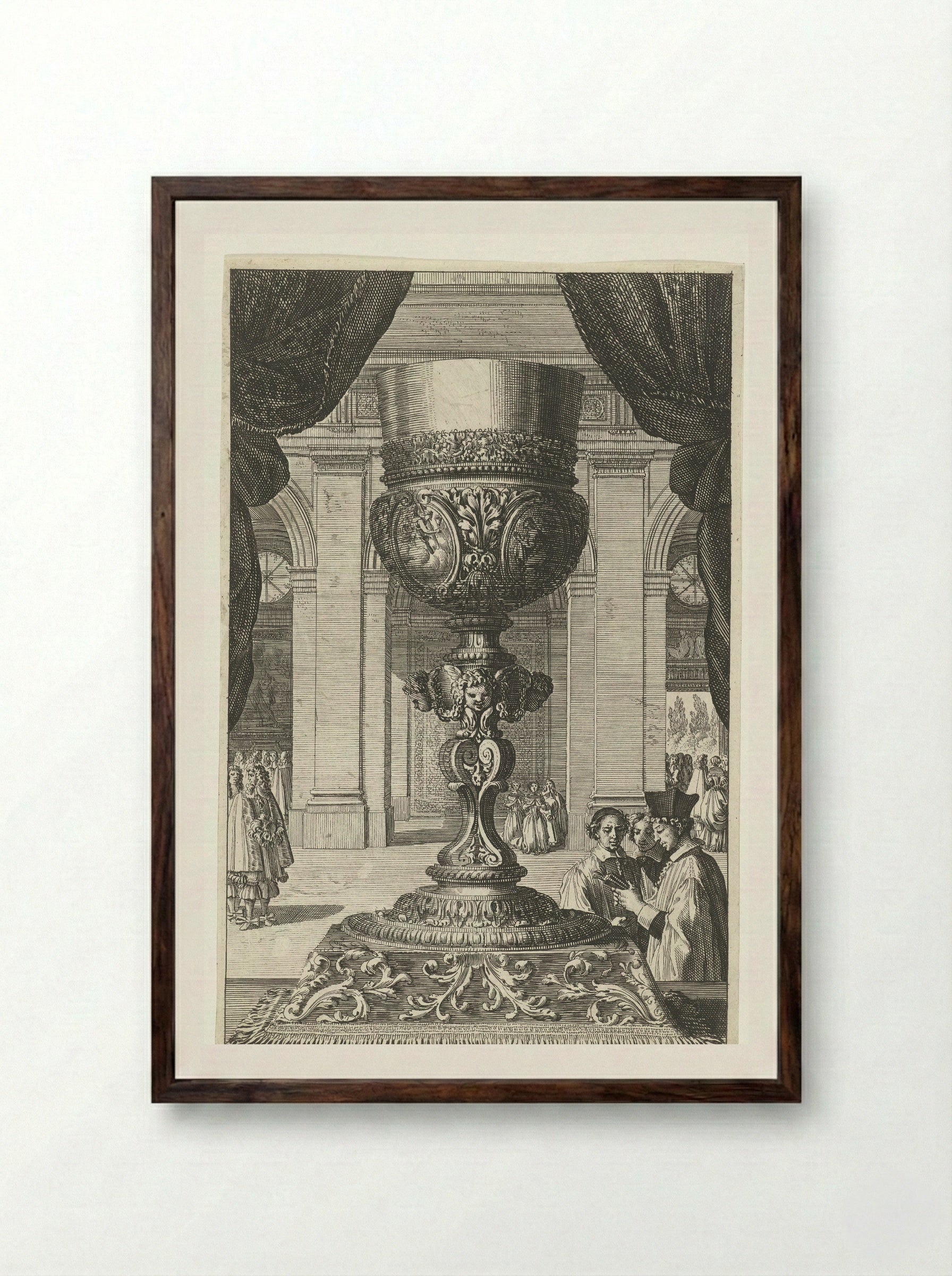Kelk voor muur van kerk - Jean Lepautre - Framed Print Dark Wood