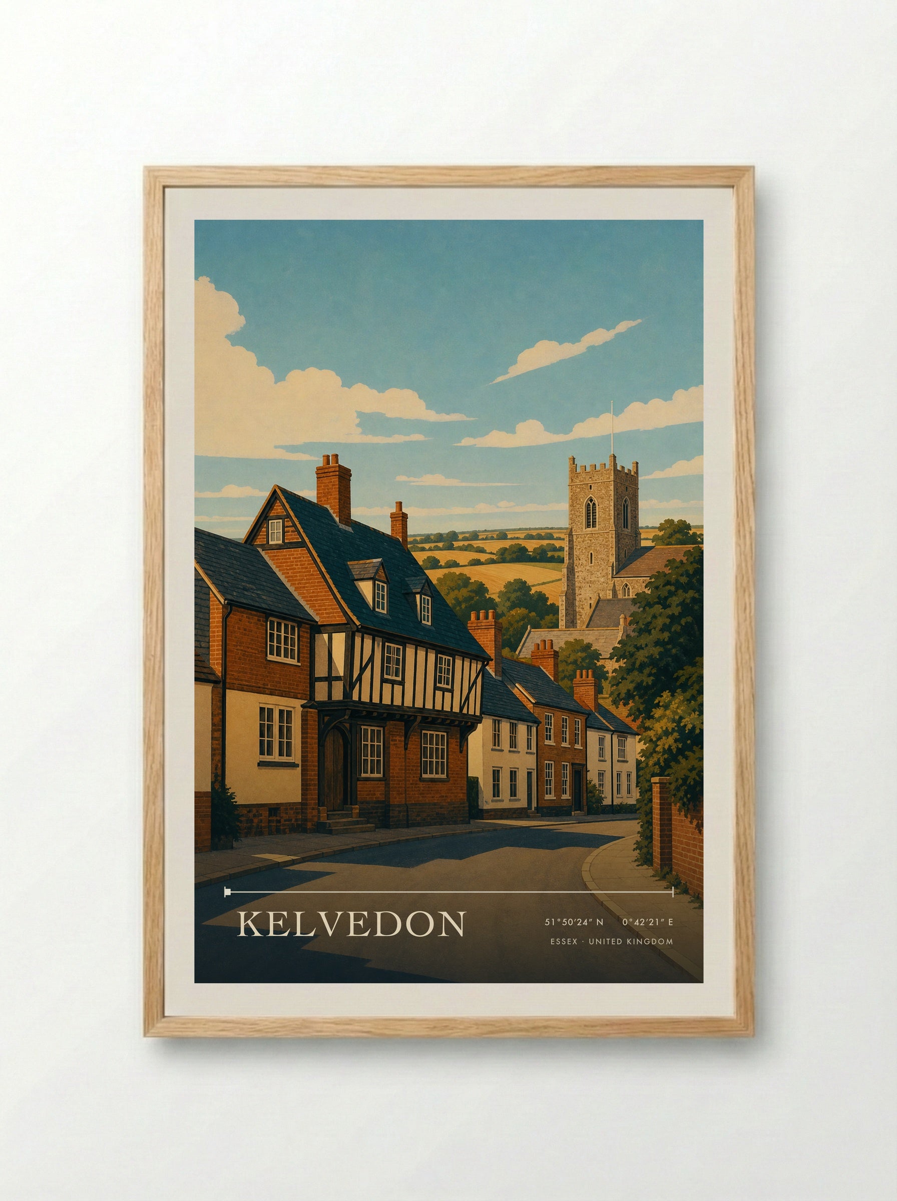 Kelvedon Essex United Kingdom Travel Poster - Framed Print Wood