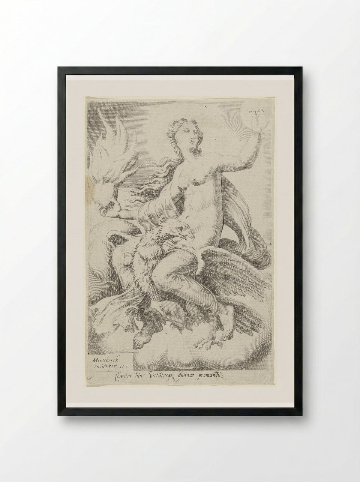 Kennis van God brengt liefdadigheid voort - Dirck Volckertsz. Coornhert - Framed Print Black