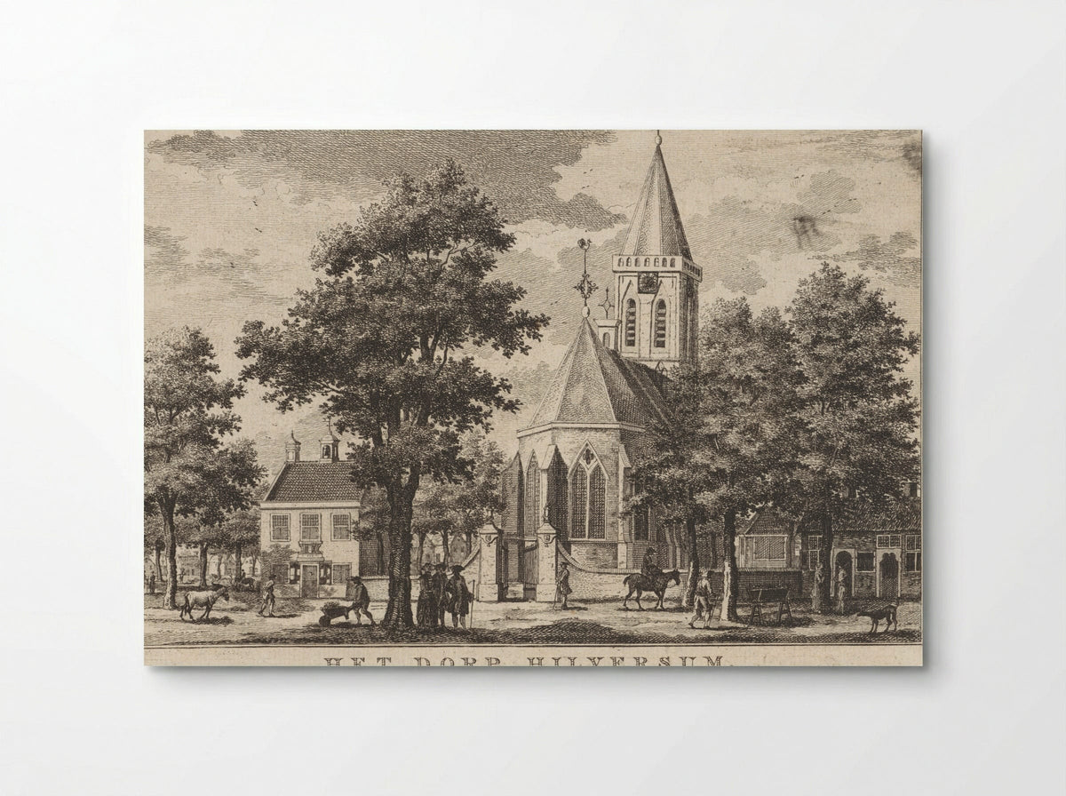 Kerk en Rechthuis te Hilversum in 1762 - Willem Writs - Poster