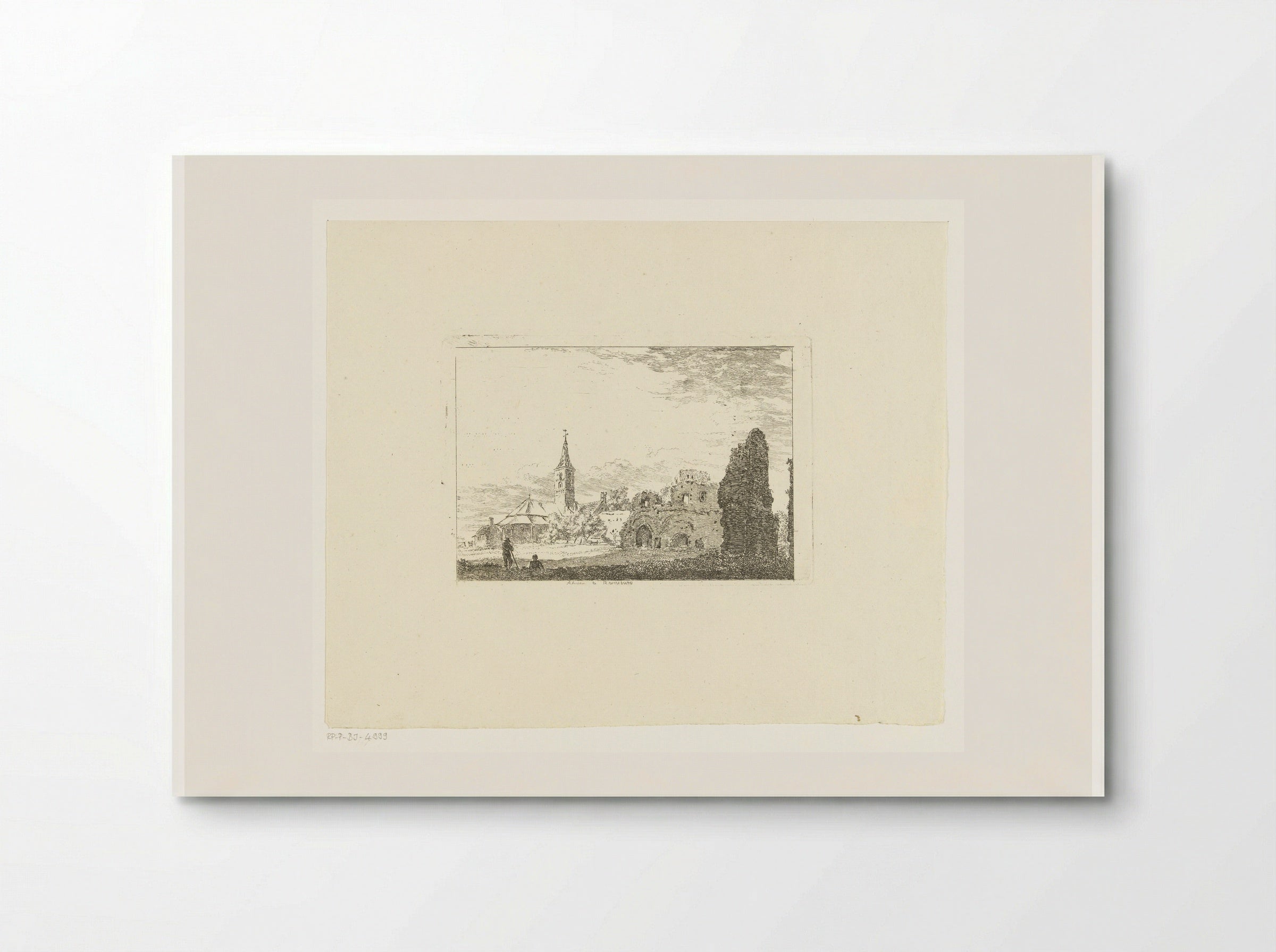 Kerk en ruïne van de abdij te Rijnsburg - Hermanus van Brussel - Poster
