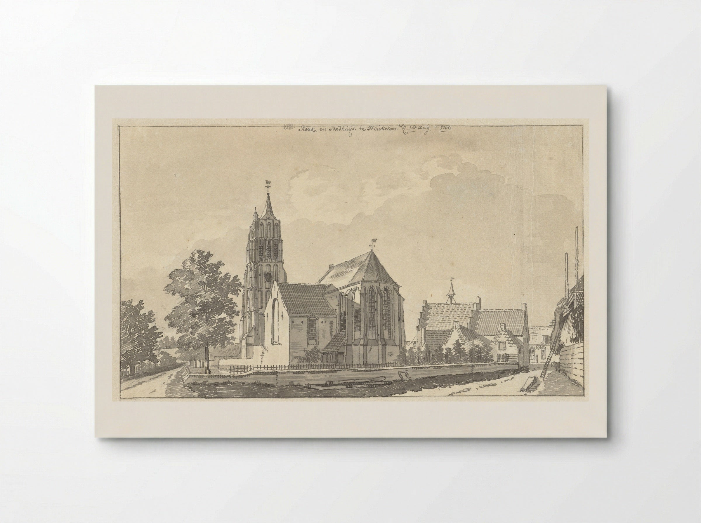 Kerk en stadhuis van Heukelom - Jan de Beijer - Poster