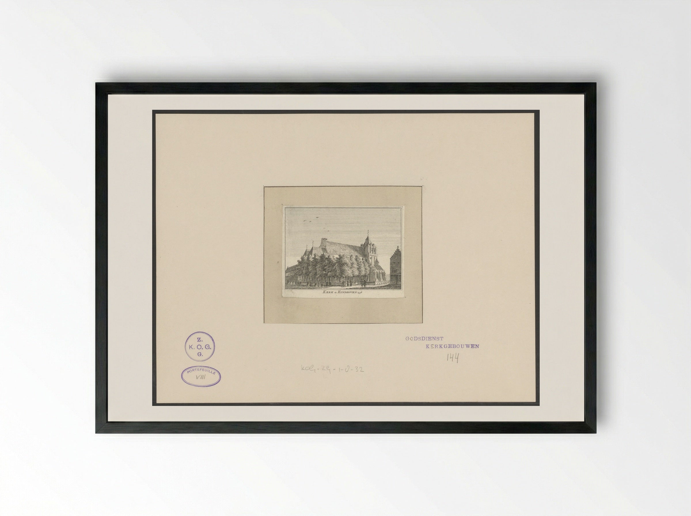 Kerk te Eindhoven - Hendrik Spilman - Framed Print Black