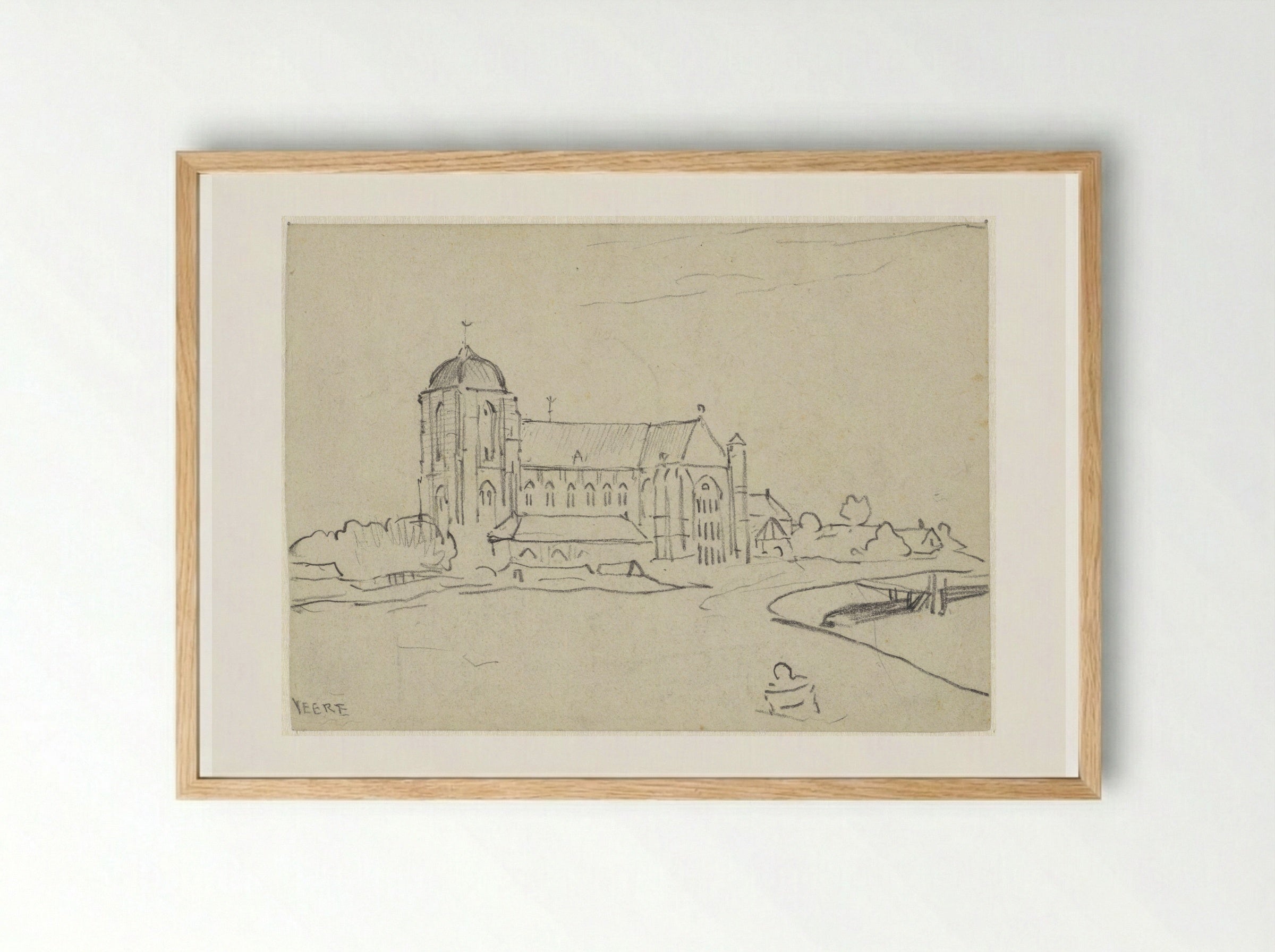 Kerk te Veere - Adolf le Comte - Framed Print Wood