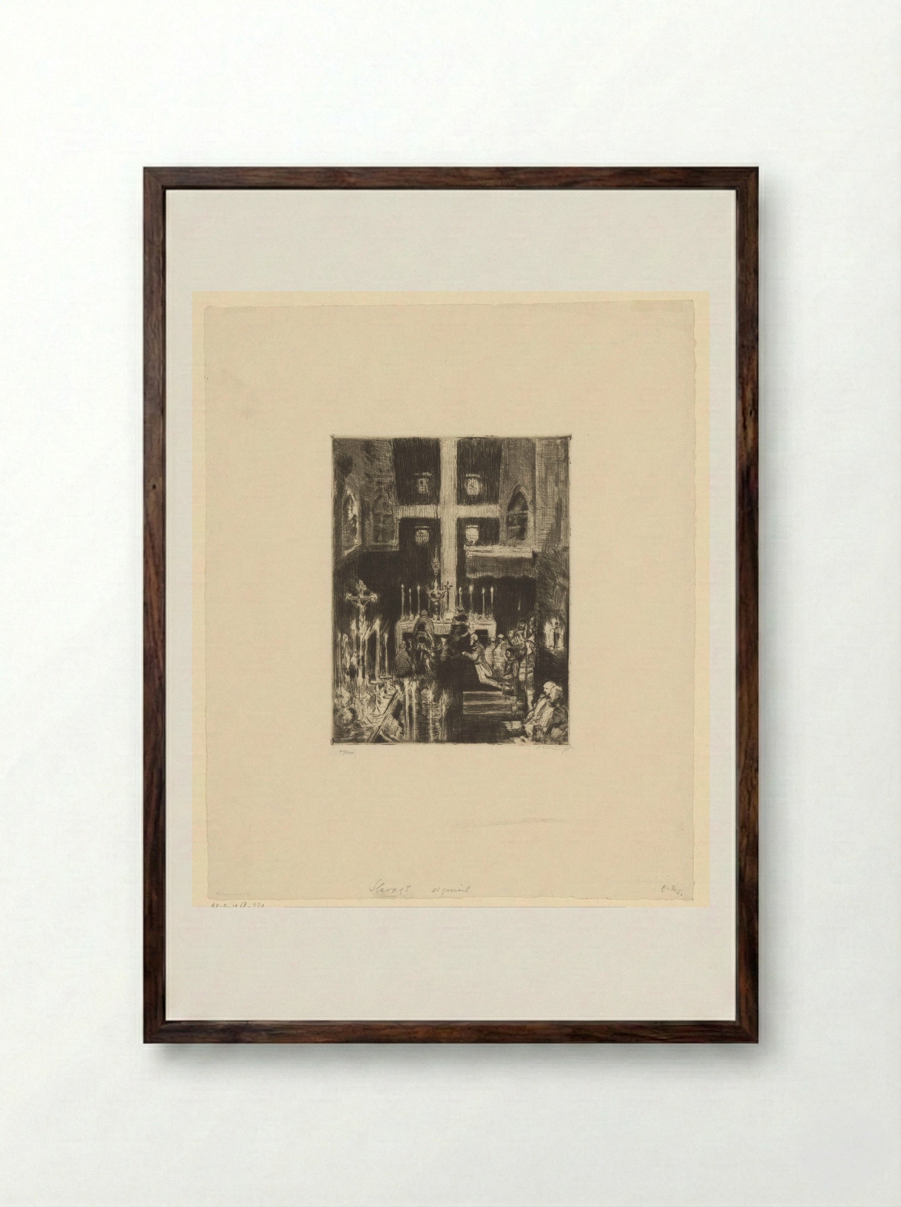 Kerkdienst van Georgiritter - Max Slevogt - Framed Print Dark Wood