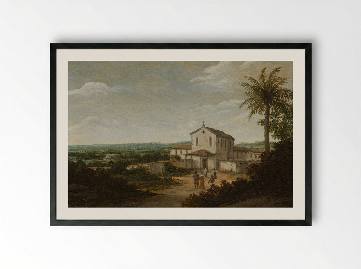 Kerkelijk gebouw in Brazilië - Frans Jansz Post - Framed Print Black