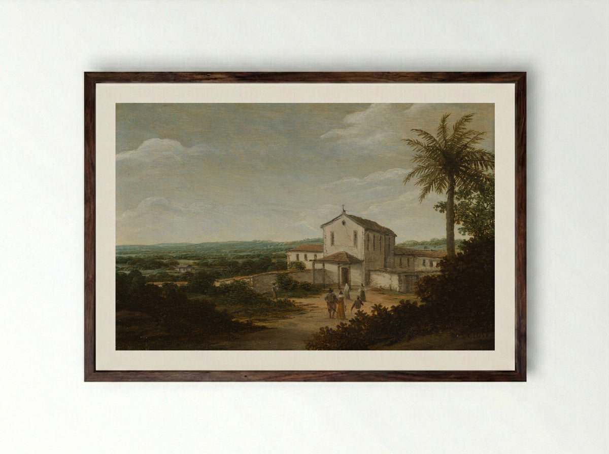 Kerkelijk gebouw in Brazilië - Frans Jansz Post - Framed Print Dark Wood