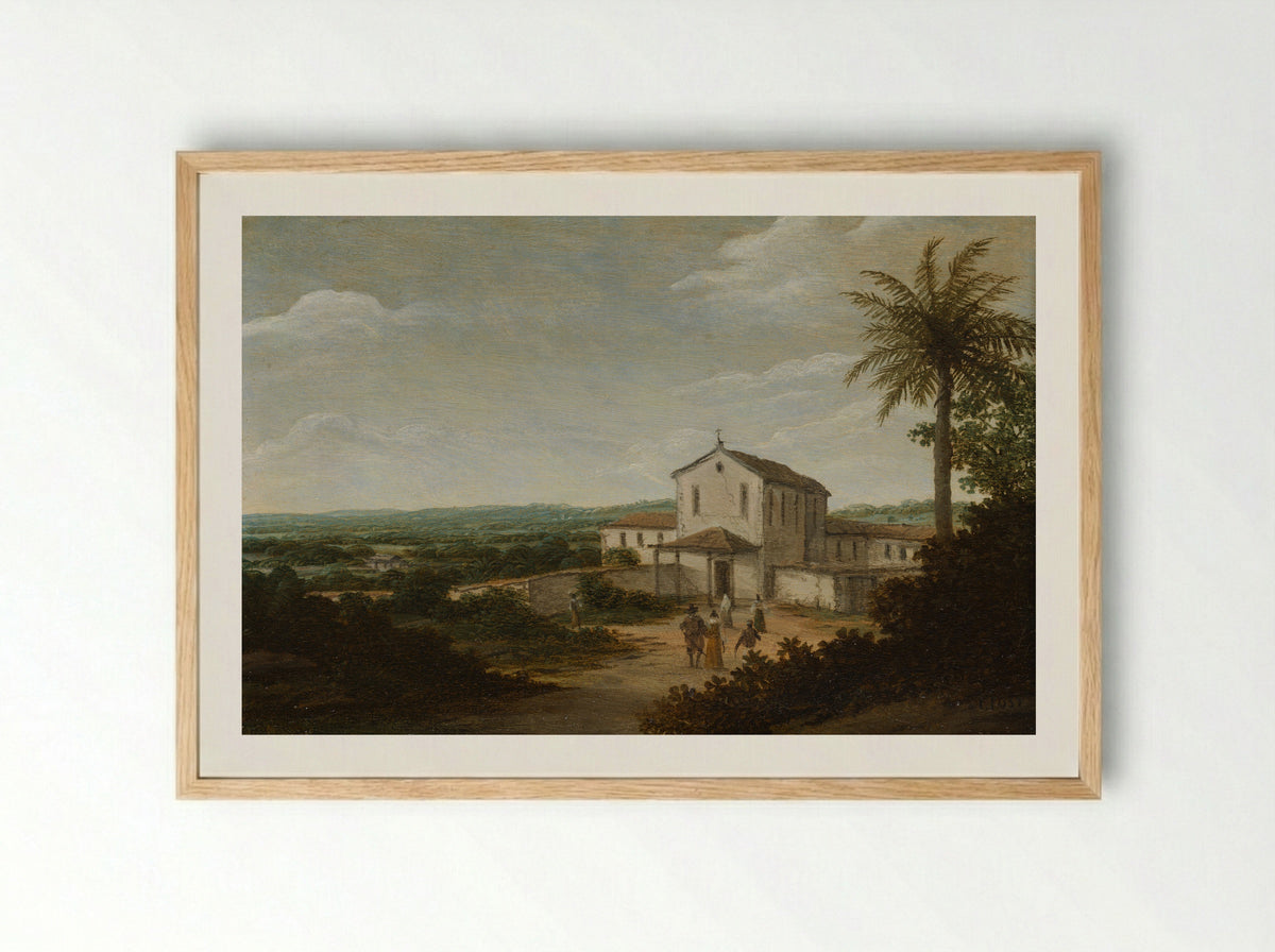 Kerkelijk gebouw in Brazilië - Frans Jansz Post - Framed Print Wood